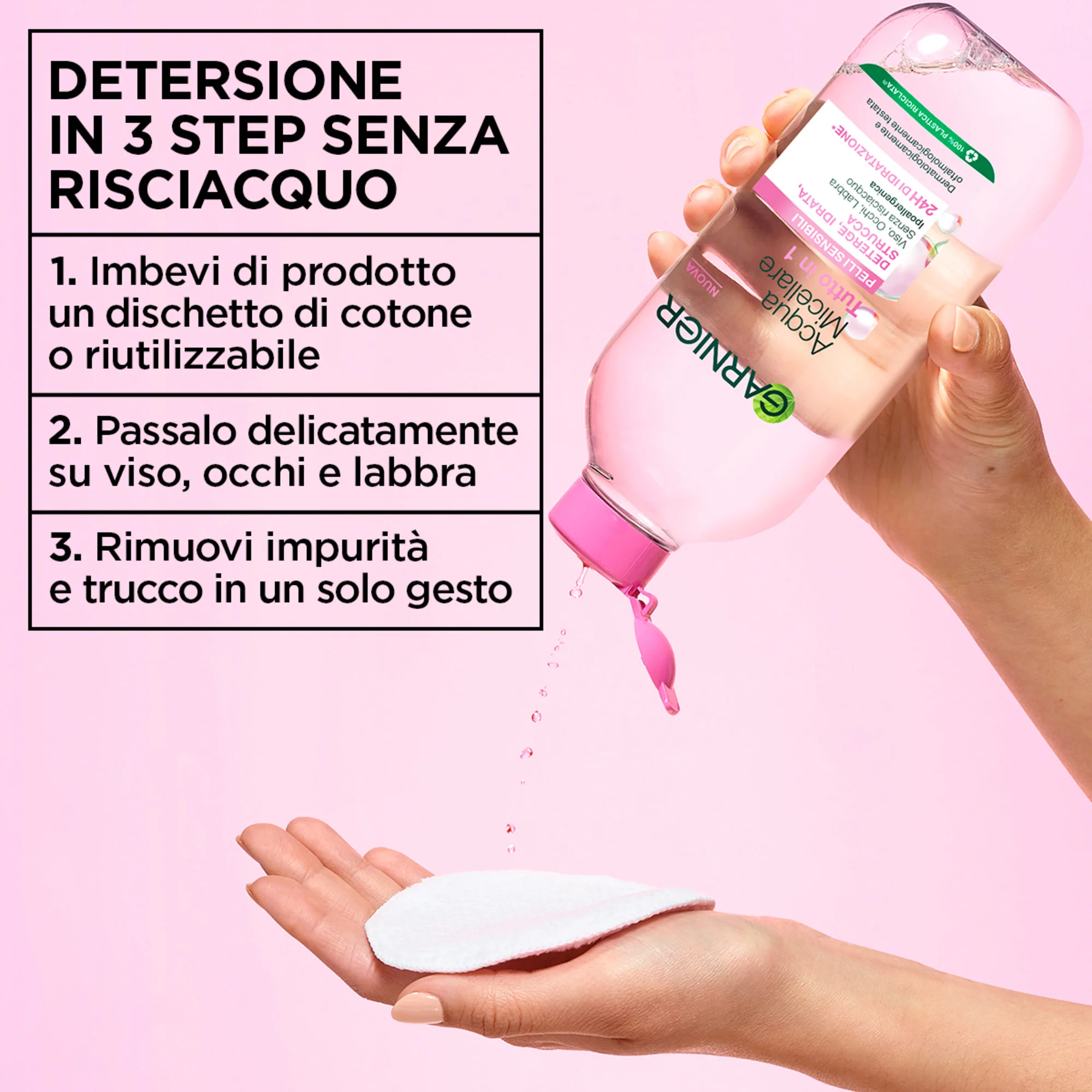 Garnier SkinActive, Acqua Micellare Tutto in 1, Pelli sensibili, Maxi formato, 400 ml - Image 3