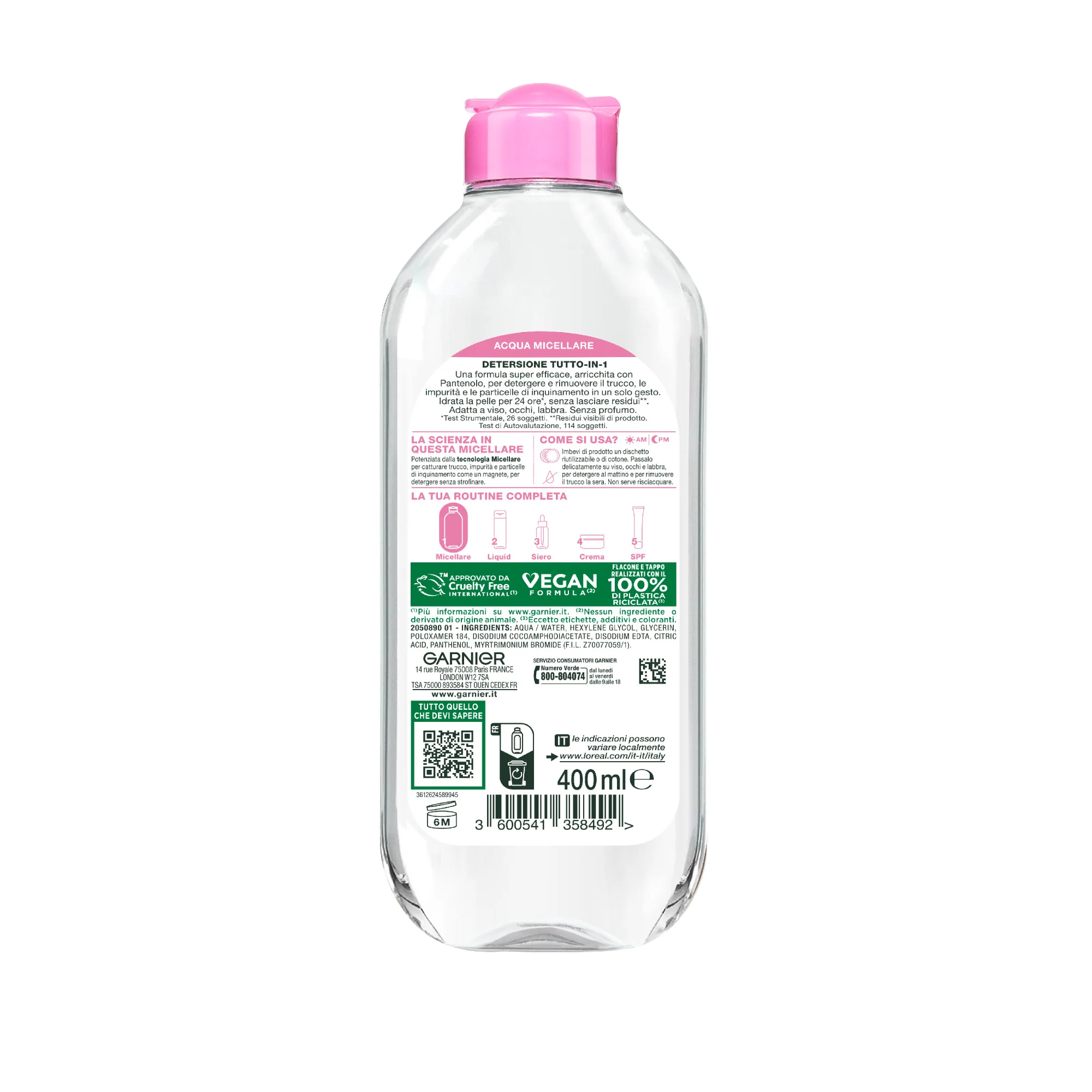 Garnier SkinActive, Acqua Micellare Tutto in 1, Pelli sensibili, Maxi formato, 400 ml - Image 4