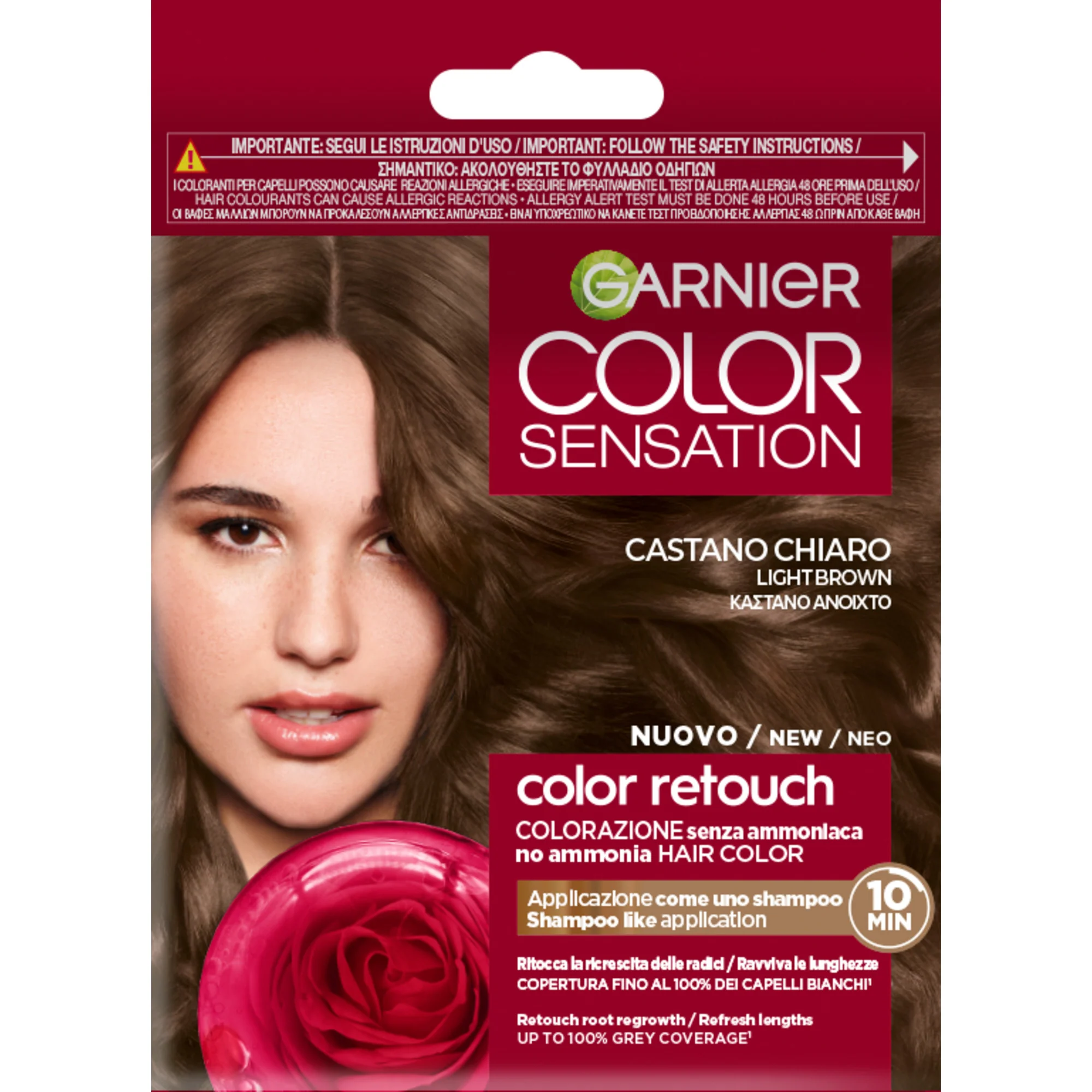 Garnier Color Sensation Retouch Castano Chiaro, ritocco radici o ravviva lunghezze, senza ammoniaca