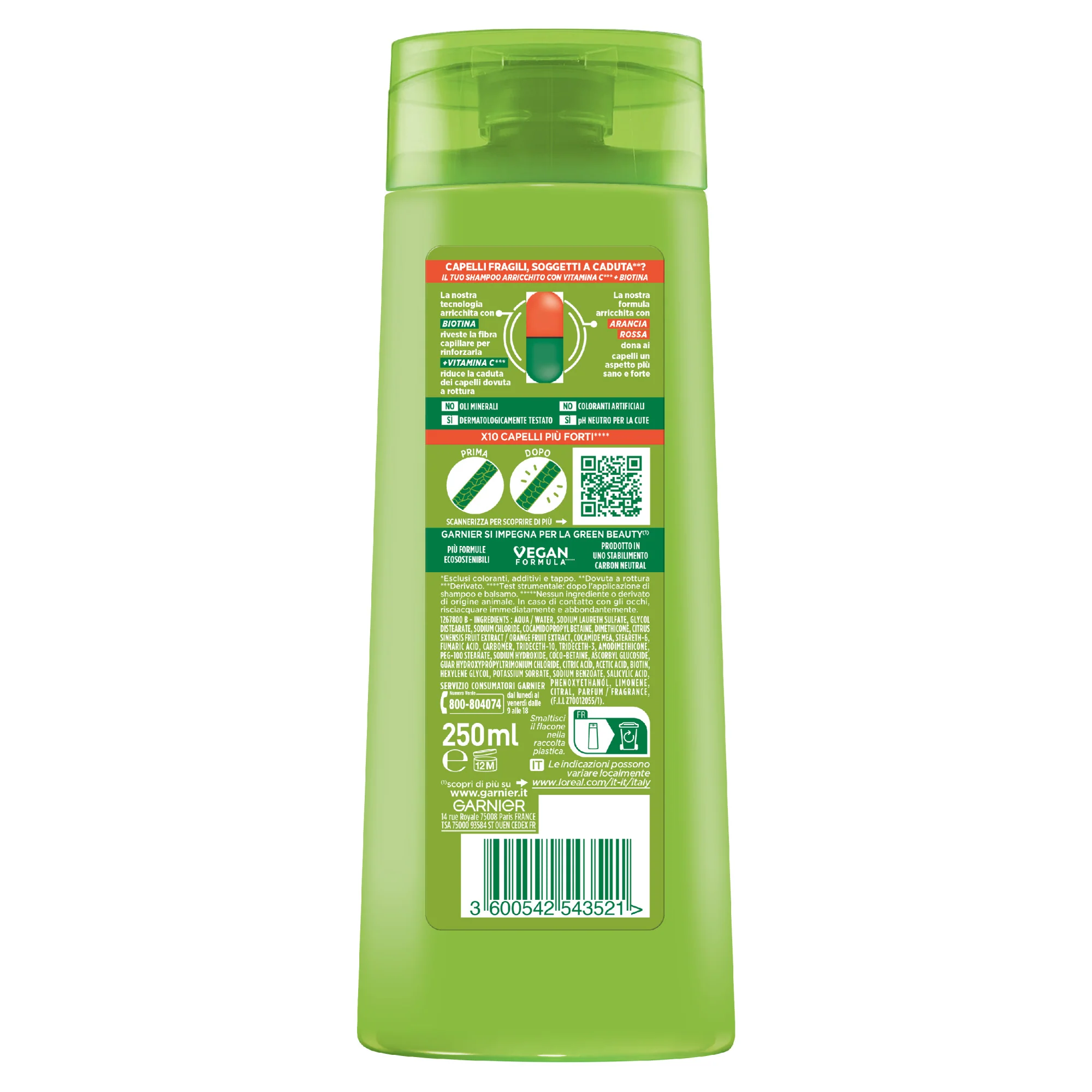 Garnier Fructis Shampoo Vitamine & Forza, shampoo fortificante, per capelli fragili 250 ml - Image 2
