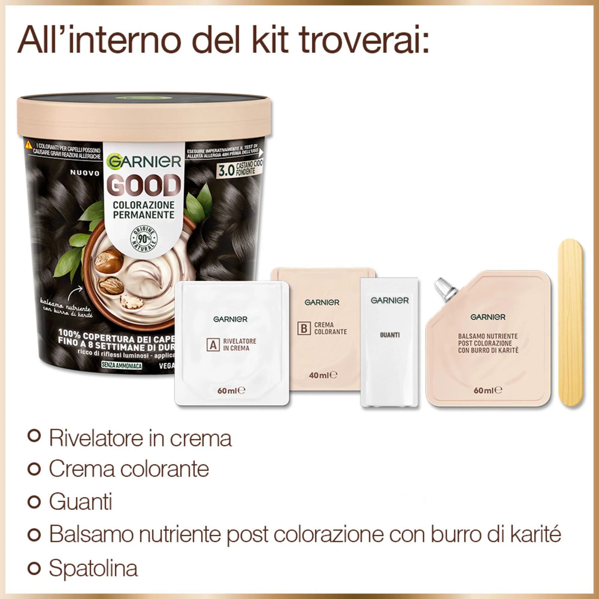 Garnier Good 3.0 Castano Cioccolato Fondente, colorazione permanente senza ammoniaca - Image 3