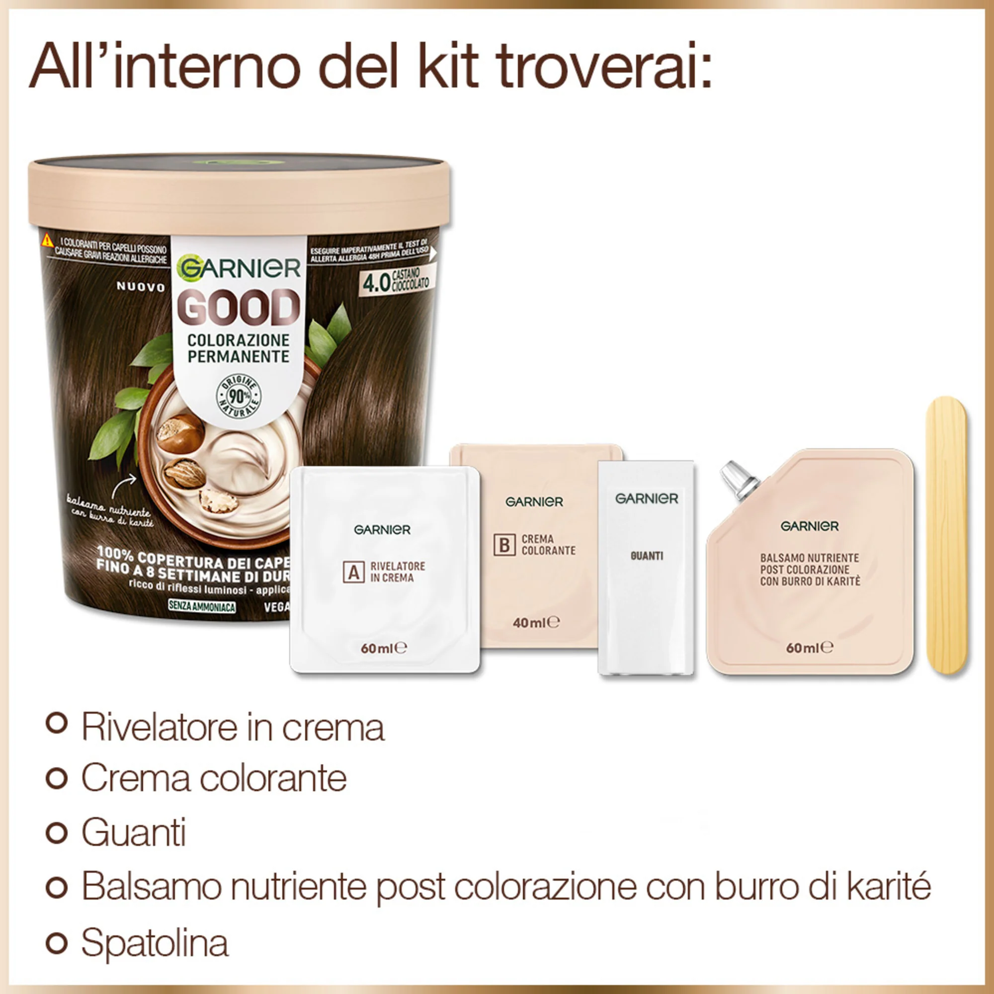 Garnier Good 4.0 Castano Cioccolato, colorazione permanente senza ammoniaca - Image 2