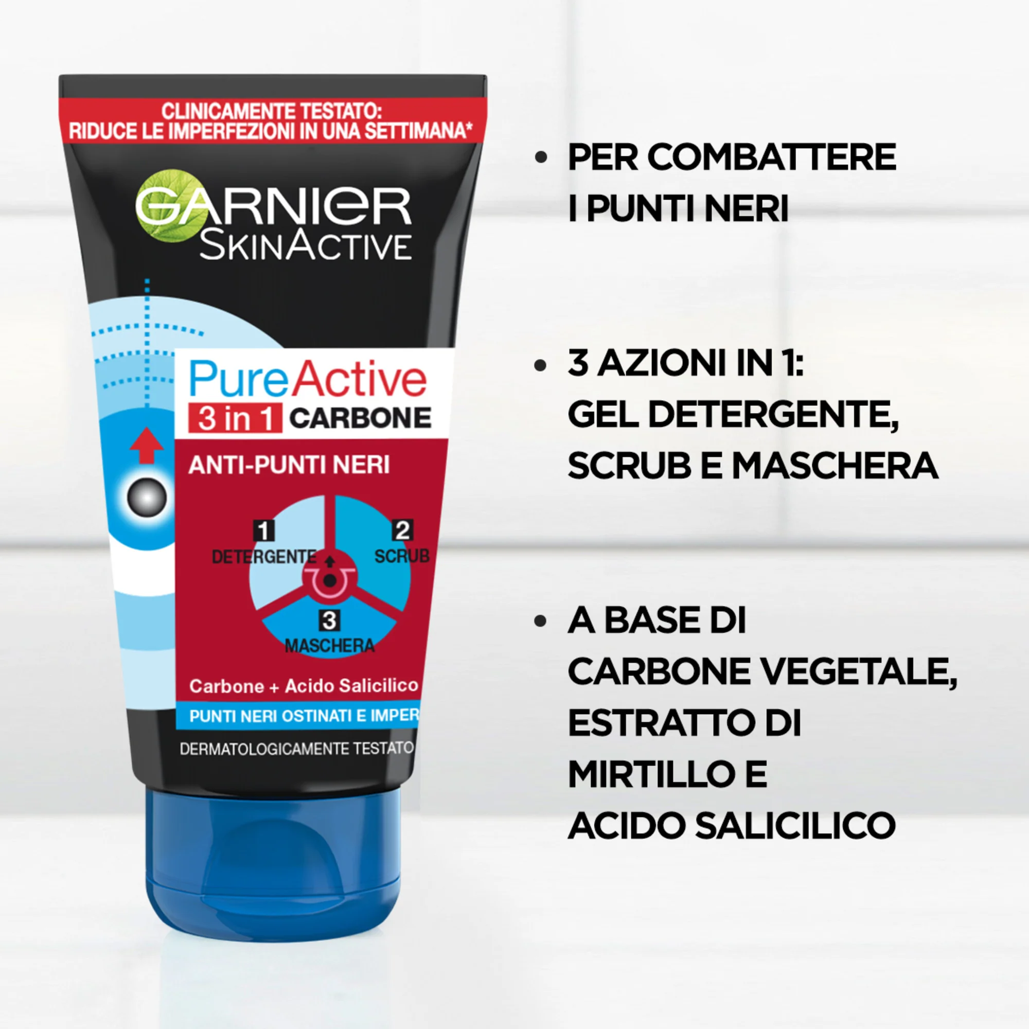 Garnier Detergente Pure Active Intense, Azione 3in1  150 ml - Image 2
