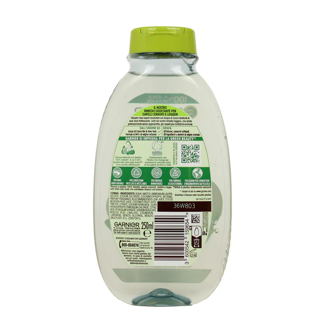 Garnier Shampoo Ultra Dolce Acqua di Cocco e Aloe Vera, 250 ml - Image 2
