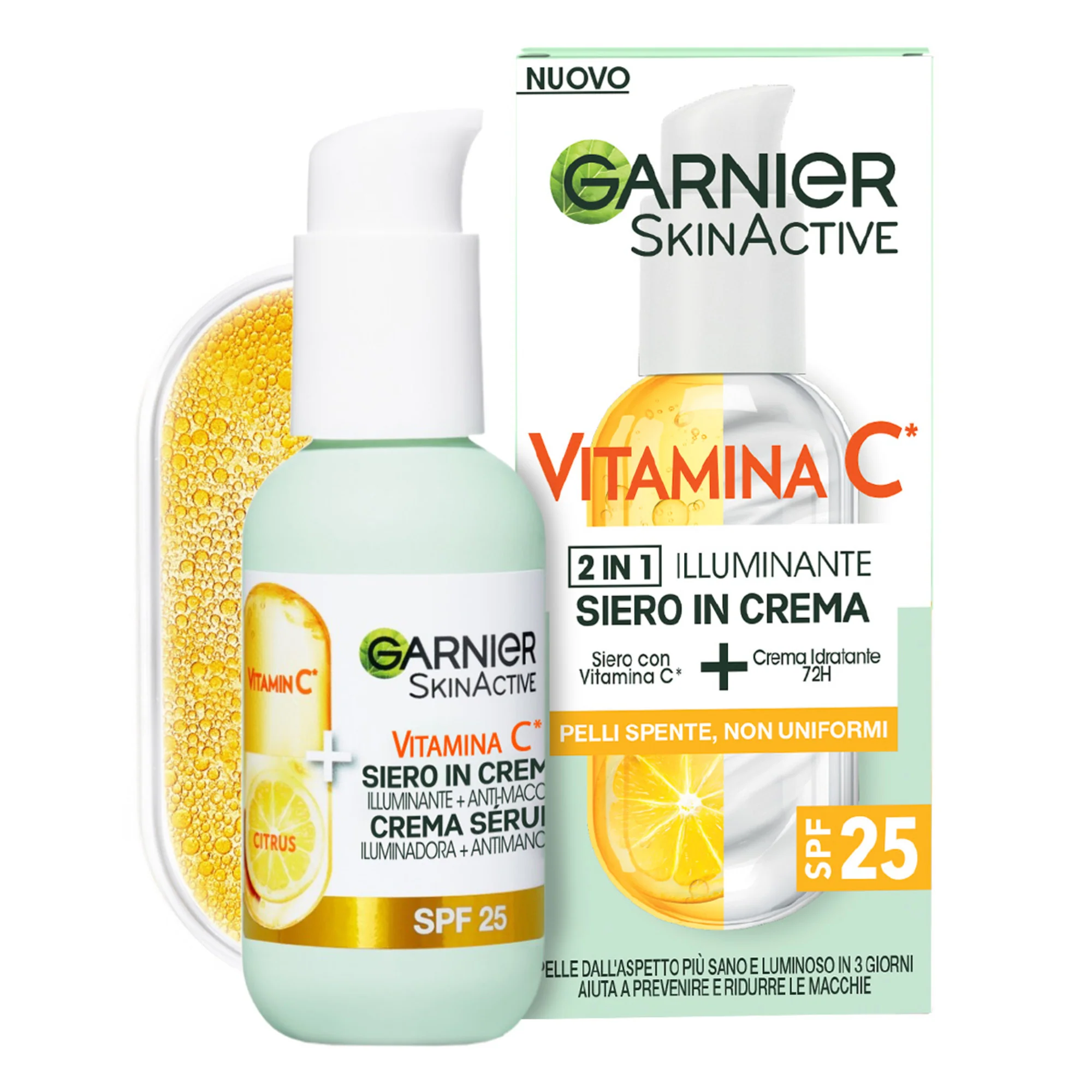 Garnier SkinActive, Siero in Crema Vitamina C, Illuminante 2 in 1 con Siero Vitamina C + Crema Idratante SPF25, Anti-Macchie, 50ml - Image 3