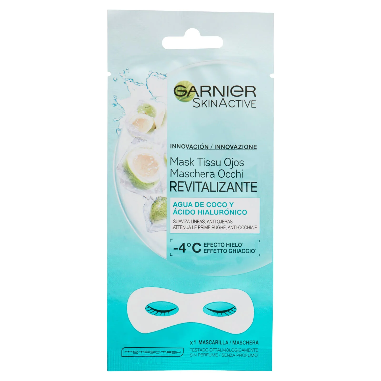 Garnier Maschera Occhi SkinActive, Arricchita con Acqua di Cocco e Acido Ialuronico