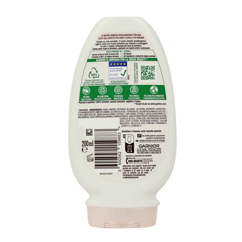 Garnier Balsamo Ultra Dolce, Balsamo per Capelli e Cute Delicati, Delicatezza d'Avena, 200 ml - Image 2