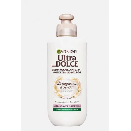 Garnier Ultra Dolce, Delicatezza d'Avena, Crema Modellante 2 in 1 Morbidezza e Idratazione, 200ml