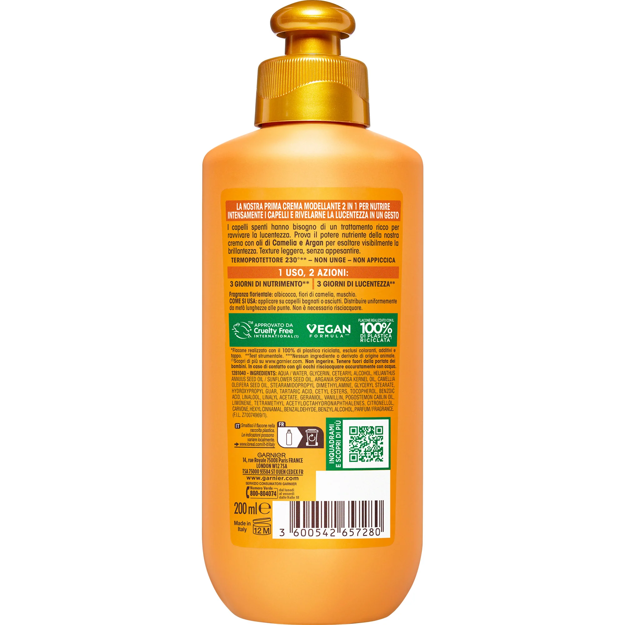 Garnier Ultra Dolce, Gli Oli Meravigliosi, Crema Modellante 2 in 1 Lucentezza e Nutrimento, 200ml - Image 2