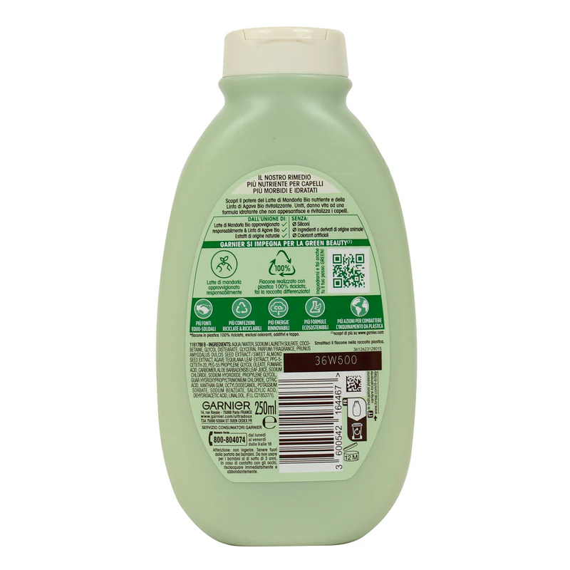 Garnier Shampoo Ultra Dolce Latte di Mandorla, Shampoo Nutriente per Capelli Normali, 300 ml - Image 2