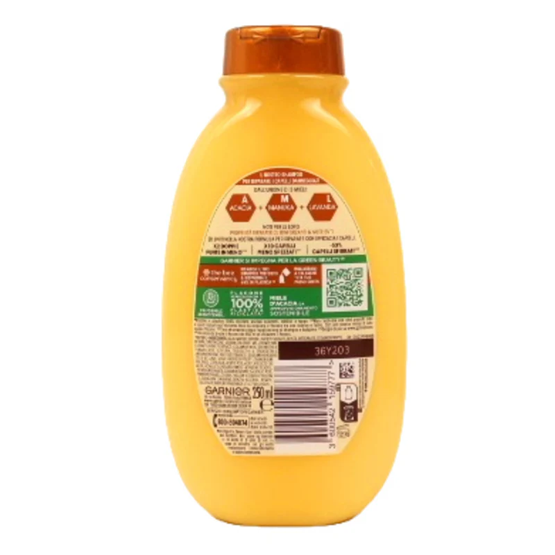 Garnier Ultra Dolce Tesori di Miele, Shampoo Riparatore, 94% Origine Naturale, Capelli Danneggiati, Senza Siliconi, 250ml - Image 2