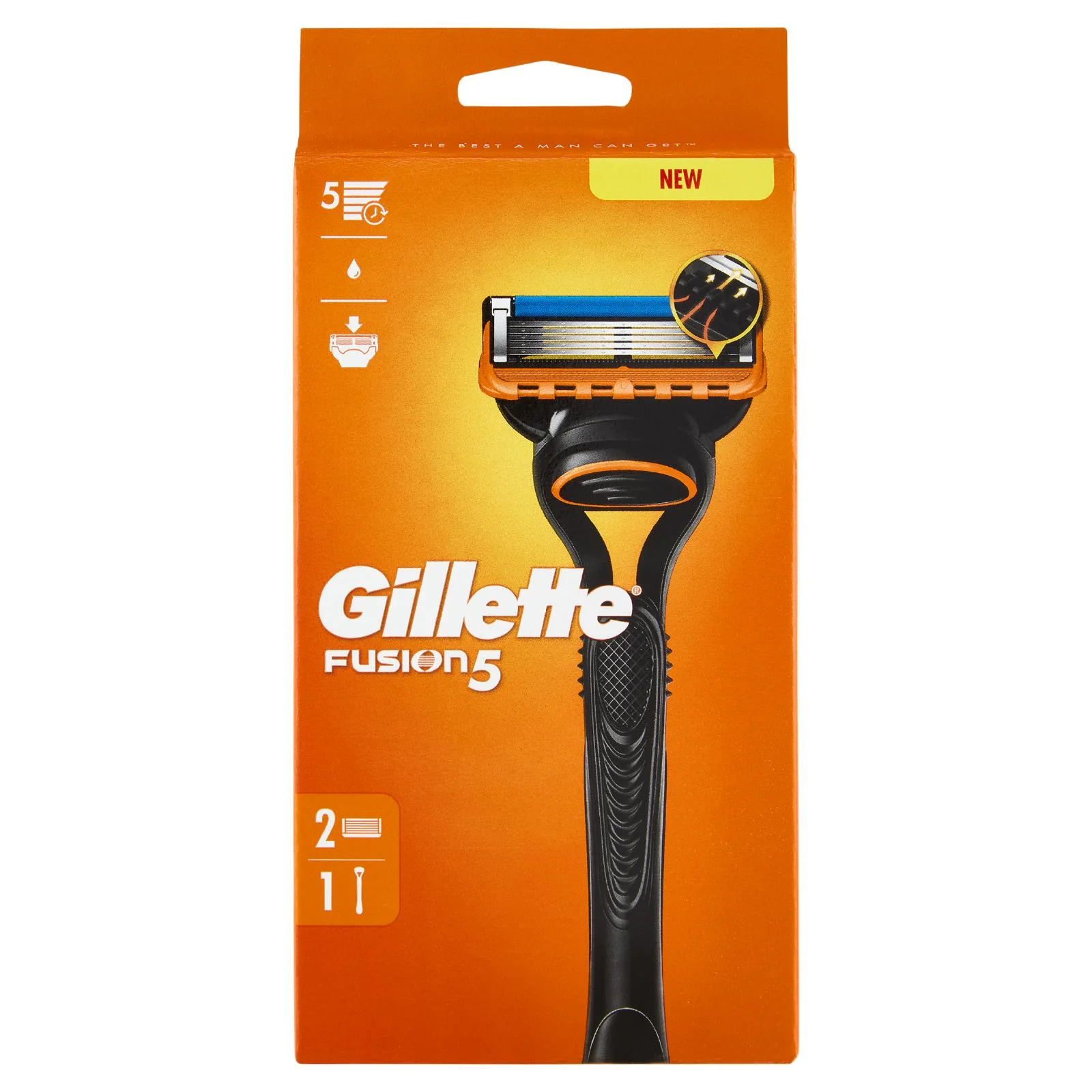 Gillette Fusion5 Rasoio da Uomo a 5 Lame, 1 Manico + 2 Lamette - Image 2