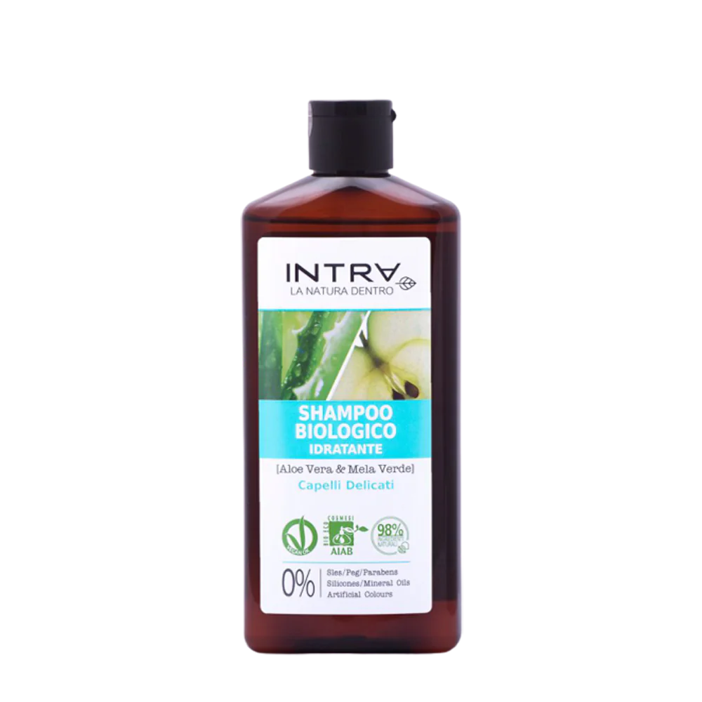 Intra - Shampoo Nutriente per Capelli Delicati con Aloe Vera e MelaVerde - 250 ml
