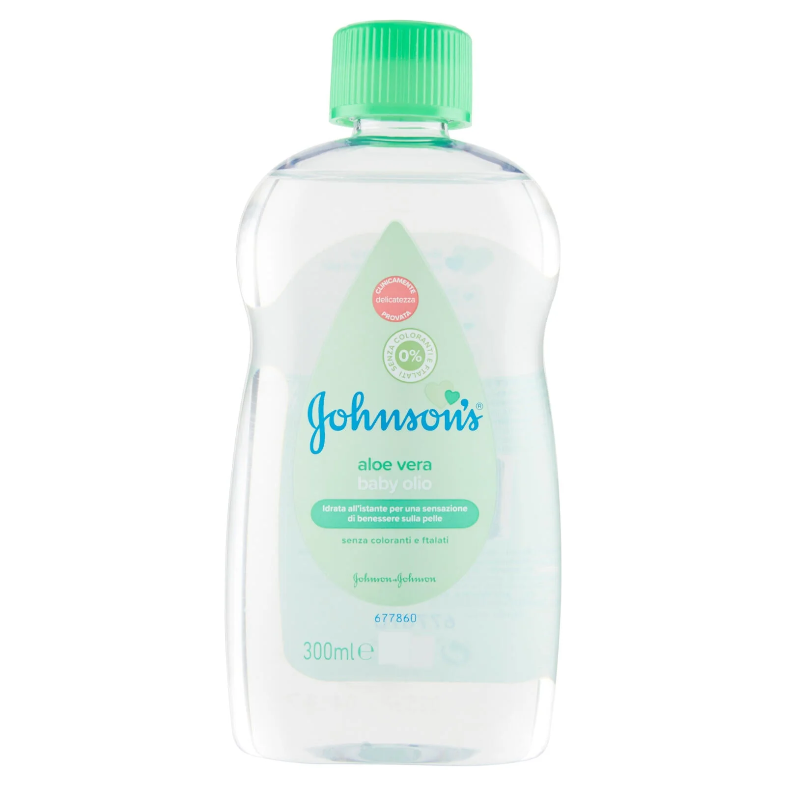 Johnson's Baby Olio Aloe Vera,  Testato Da Pediatri E Dermatologi, 300ml