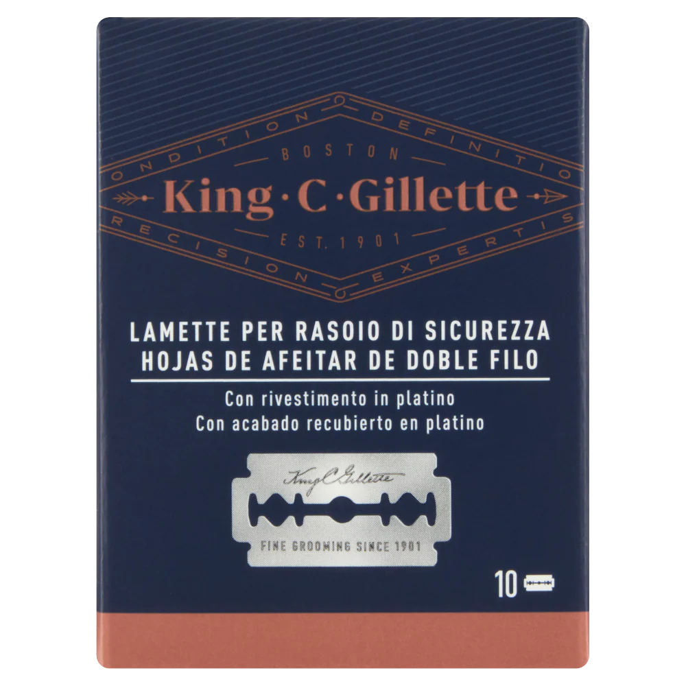 King C. Gillette Lame di Ricambio per Rasoio di Sicurezza da Uomo 10 Ricariche