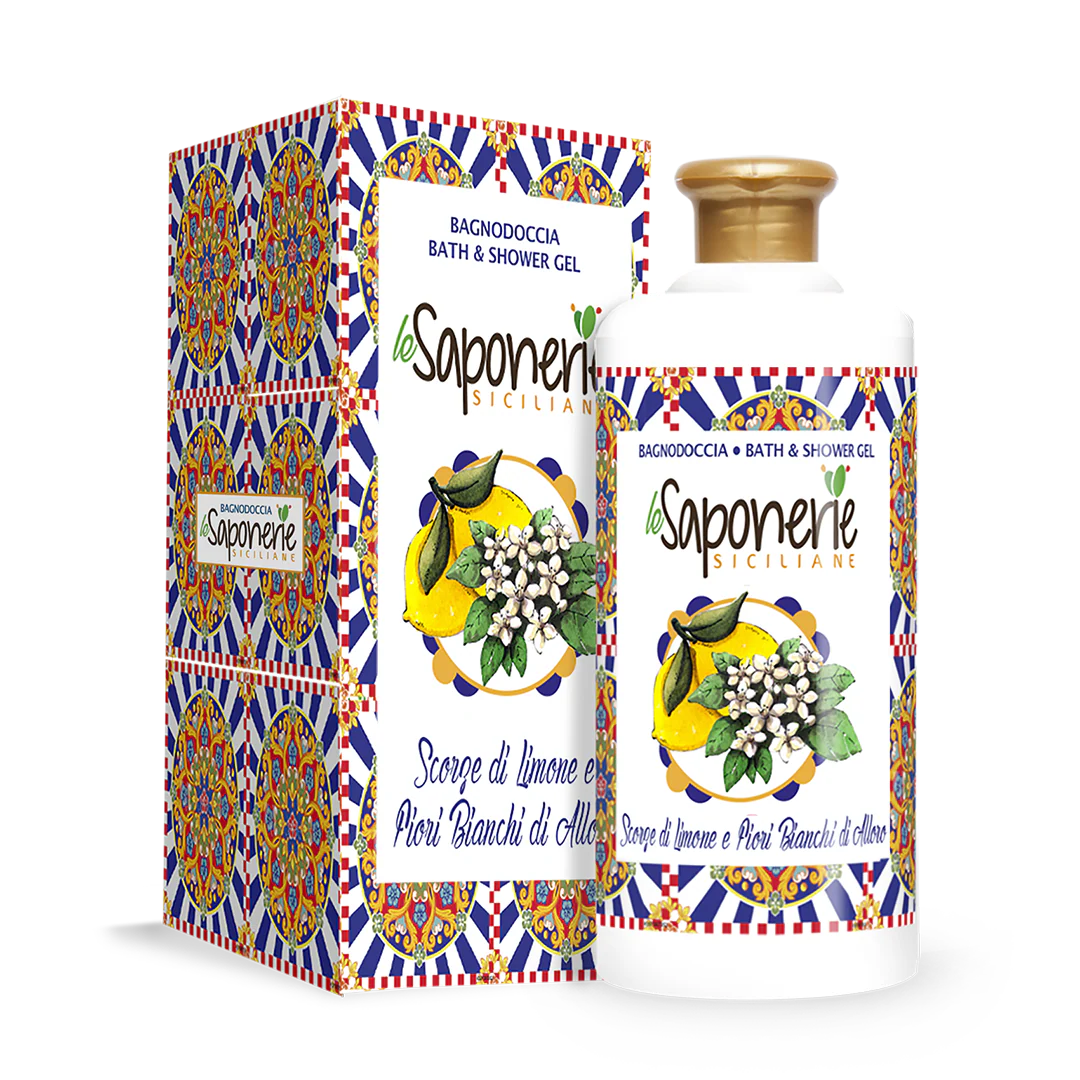 LE SAPONERIE SICILIANE BagnoDoccia Limone e F.Bianchi Alloro 500 ML