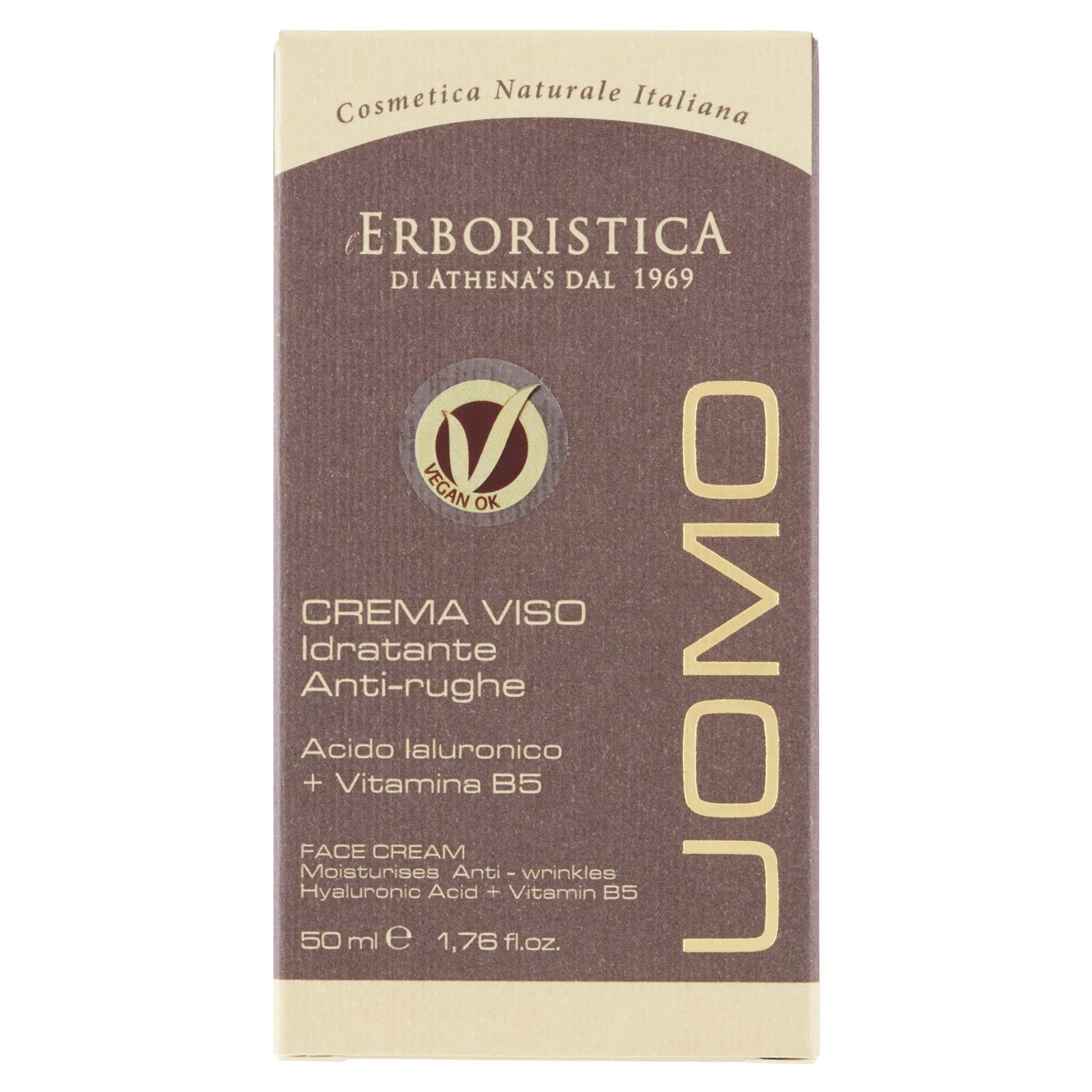 l'Erboristica Uomo Crema Viso Idratante Anti-rughe Acido Ialuronico + Vitamina B5 50 ml
