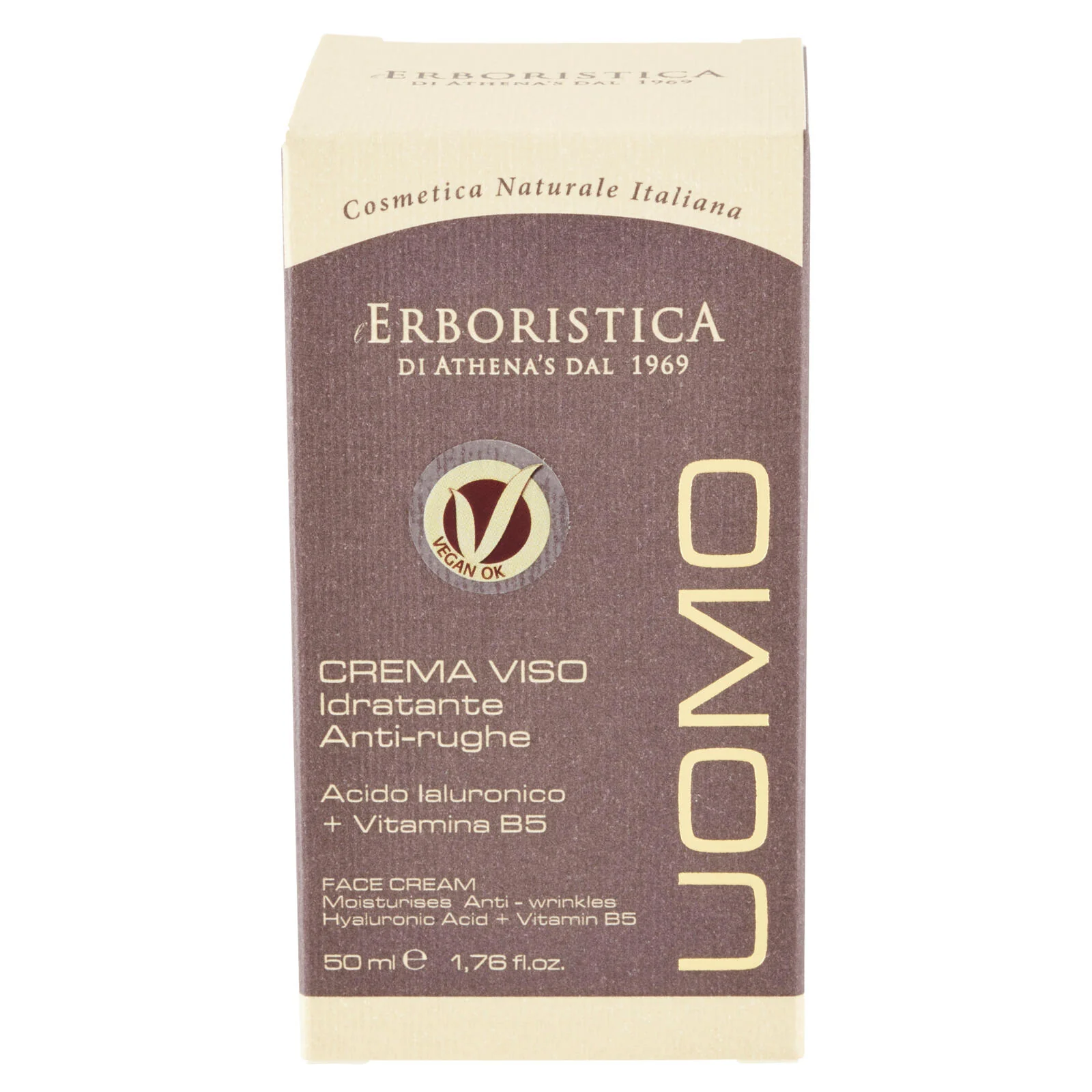 l'Erboristica Uomo Crema Viso Idratante Anti-rughe Acido Ialuronico + Vitamina B5 50 ml - Image 2