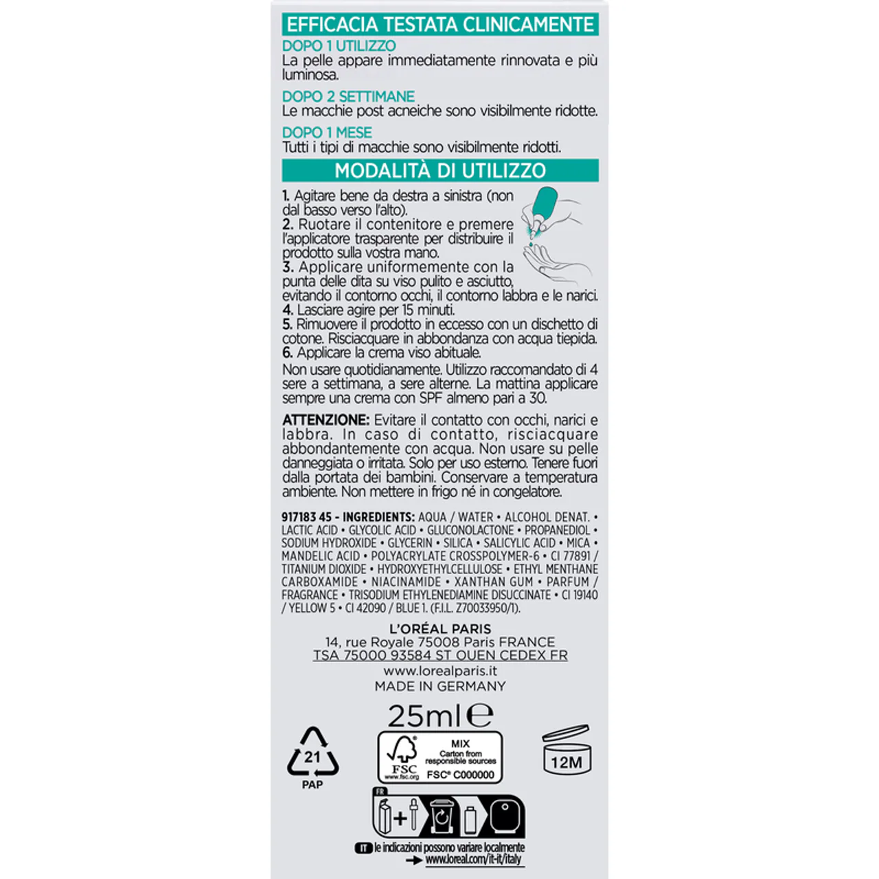 L'OREAL - Esfoliante anti macchie Bright Reveal - 25 ml - Image 2