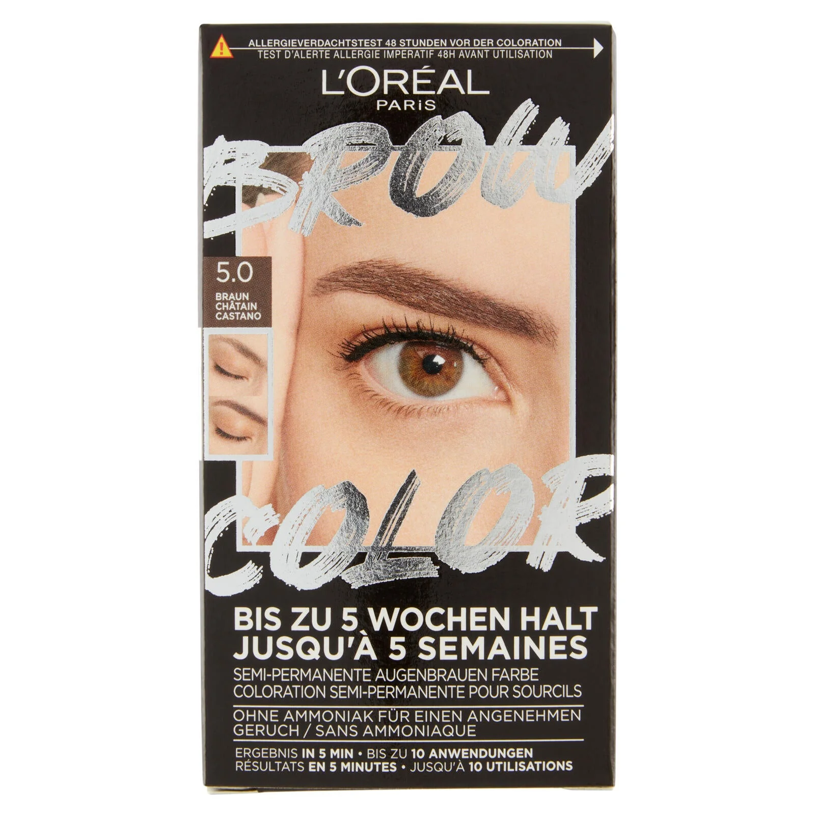L'Oréal Paris Brow Color Kit Tinta sopracciglia semipermanente 5.0 Castano - Image 6
