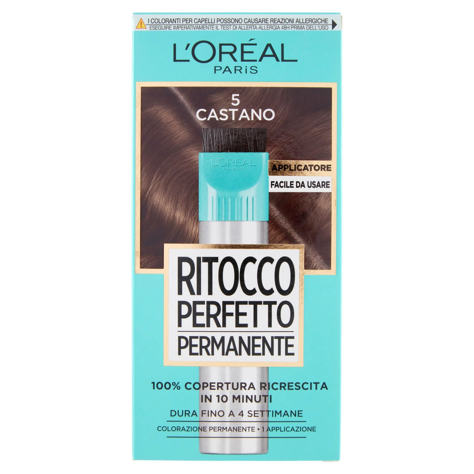 L'Oréal Paris Colorazione Ritocco Perfetto Permanente, 100% Copertura Ricrescita, Castano