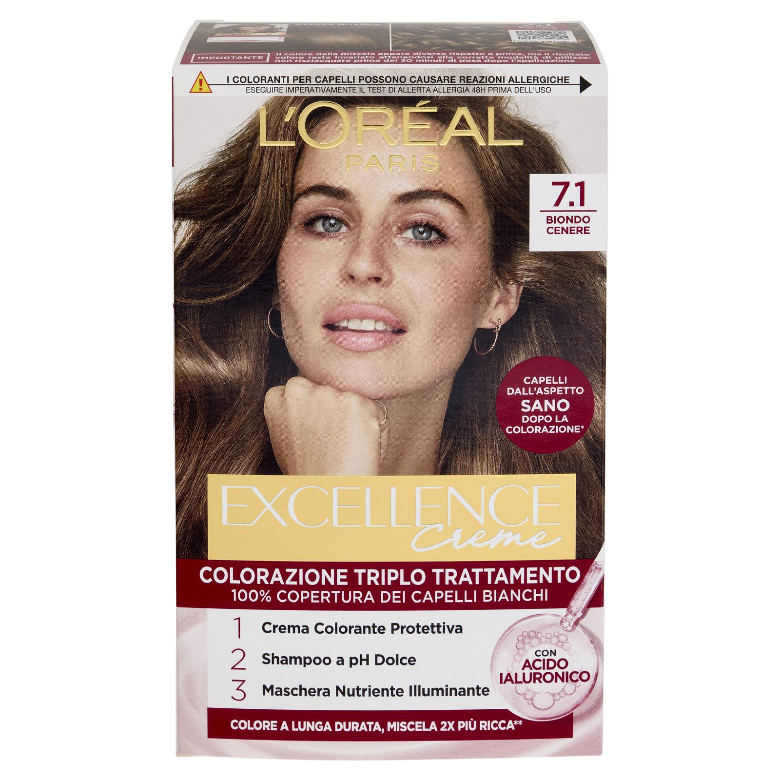 L'Oréal Paris Excellence Creme Colorazione Triplo Trattamento 7.1 Biondo Cenere - Image 2