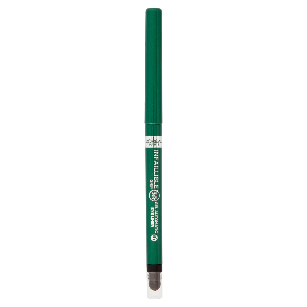 L'Oréal Paris Matita Automatica in Gel Infaillible 36H Grip Liner, Tratto Sfumabile a Lunga Tenuta, Waterproof, Formula in Gel, Tonalità: 08 Emerald Green
