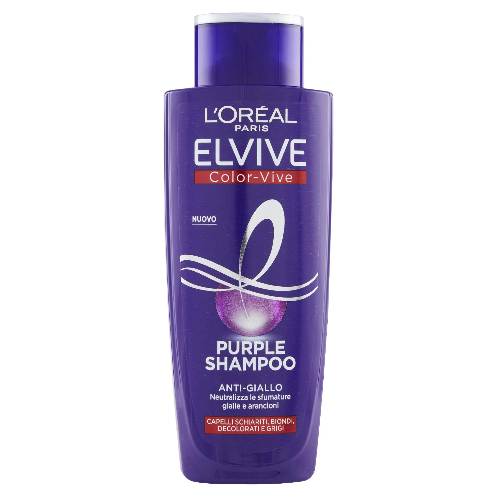 L'Oréal Paris Shampoo antigiallo Color Vive Purple, per capelli schiariti, biondi, grigi, 200 ml