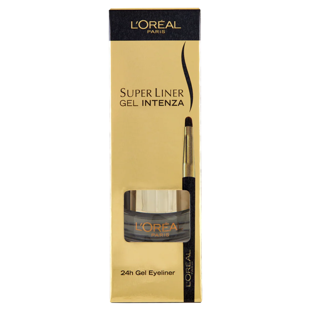 L'Oréal Paris Eyeliner in Gel Superliner Gel Intenza, Texture in Gel e Tratto Spesso per un Risultato Ottimale, Nero