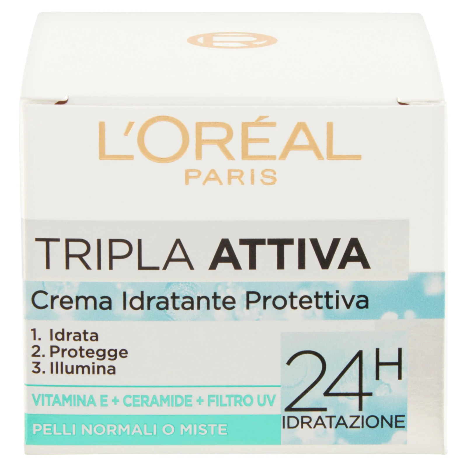 L'Oréal Paris Tripla Attiva Crema Idratante Viso, per Pelli Normali e Miste, 50 ml - Image 2