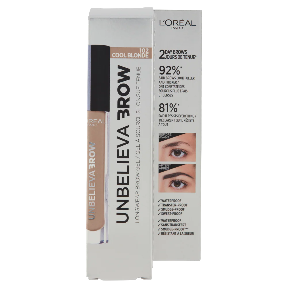 L'Oréal Paris Unbelievabrow, Gel per Sopracciglia a Lunga Tenuta Waterproof, Colore: 8.0 Light Cool Blonde - Image 2