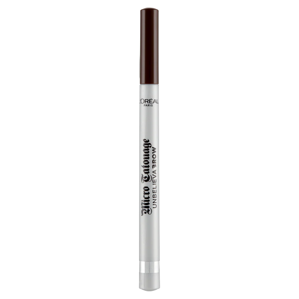 L'Oréal Paris Unbelievabrow Micro Tatouage, Pennarello per Sopracciglia, Effetto microblading, 1.0 Ebony