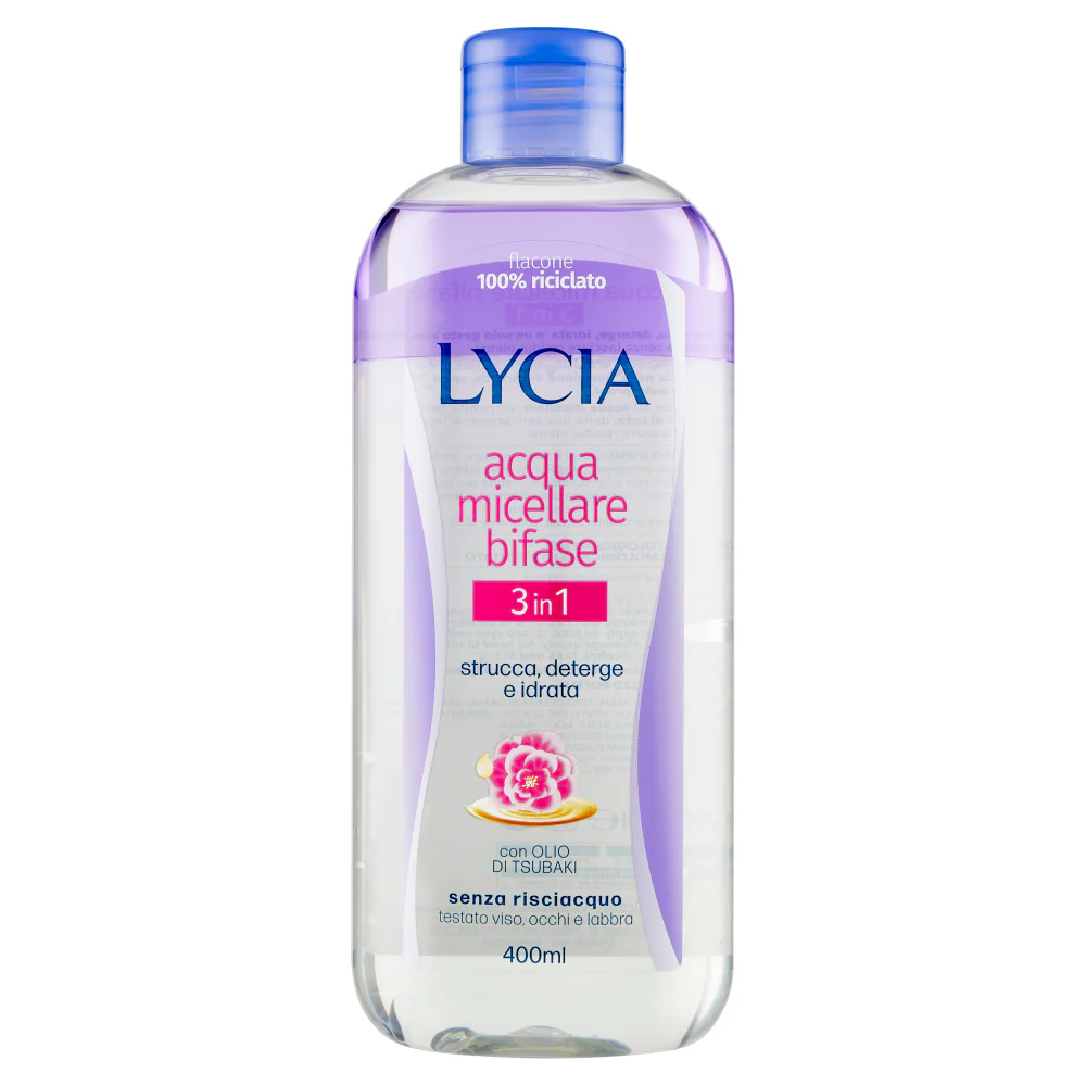 Lycia - Acqua Micellare Bifase 3 in 1 con Olio di Tsubaki - 400 ml