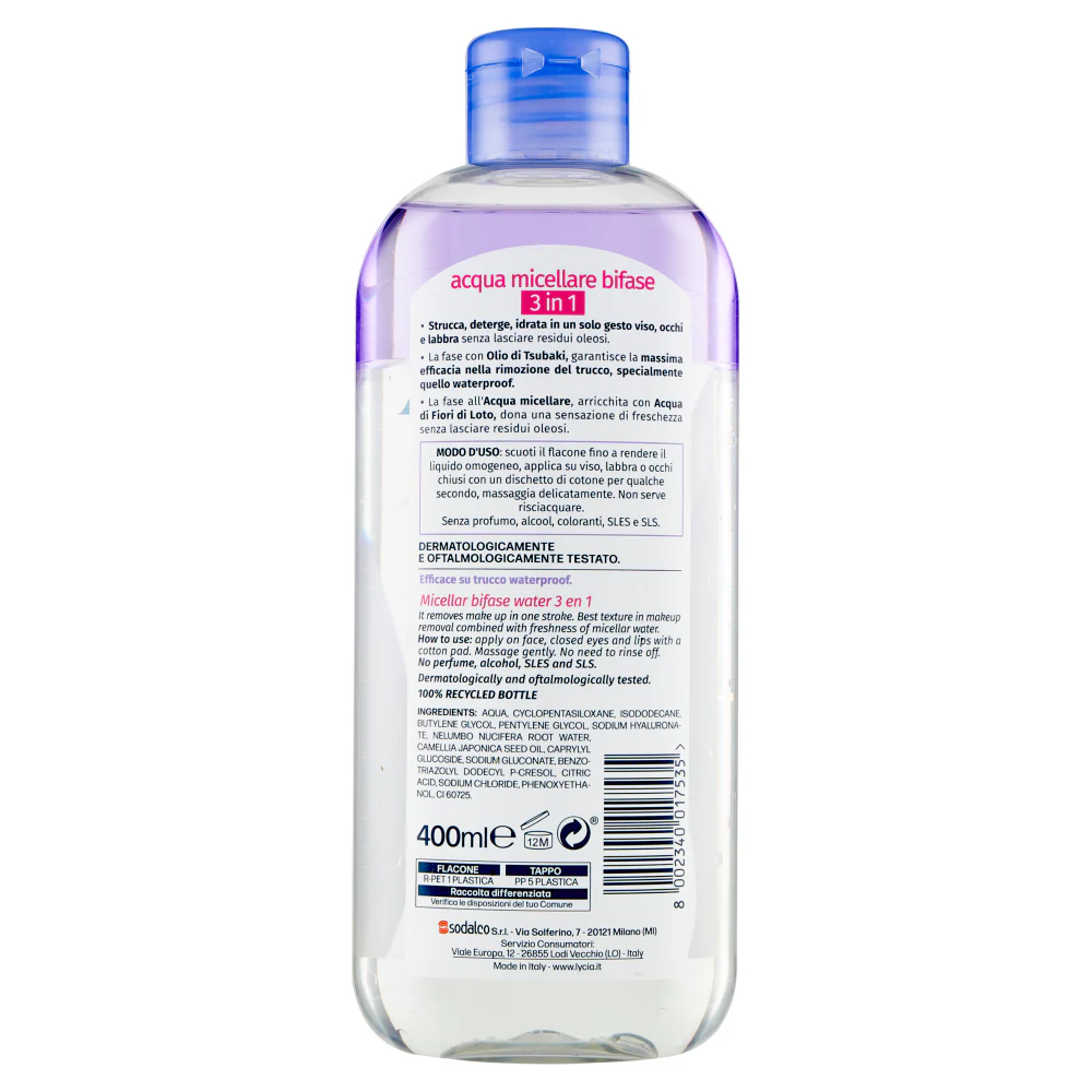 Lycia - Acqua Micellare Bifase 3 in 1 con Olio di Tsubaki - 400 ml - Image 2