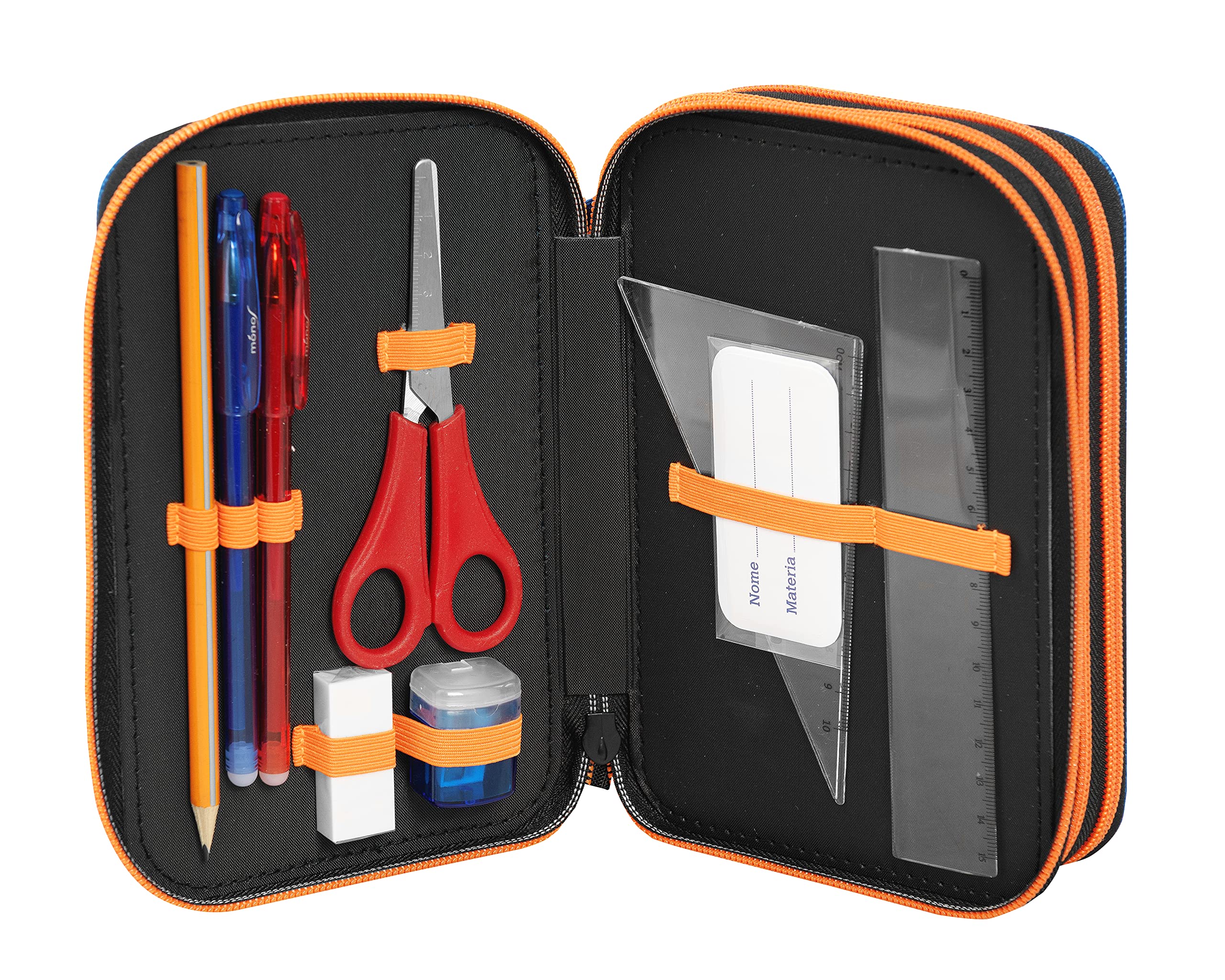 LYON GAMER - Astuccio Scuola Ufficiale Lyon Gamer, Astuccio 3 Scomparti Bambino e Bambina con Set Cancelleria, Penna Cancellabile Blu Frixion e Pratica Chiusura a Zip, 20x13Hx7 cm, Blu - Image 2