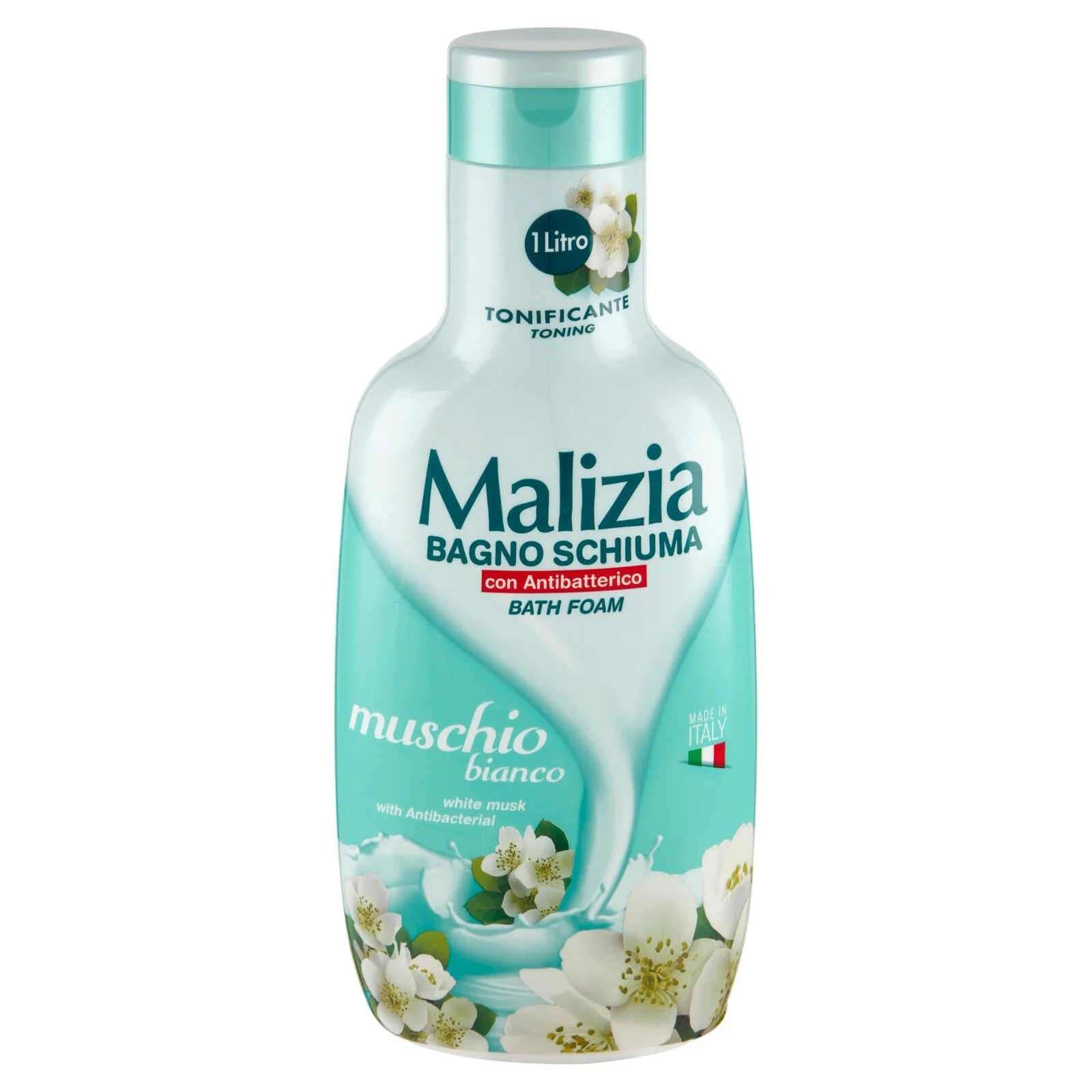 Malizia Bagno Schiuma con Antibatterico muschio bianco 1000 mL - Image 2