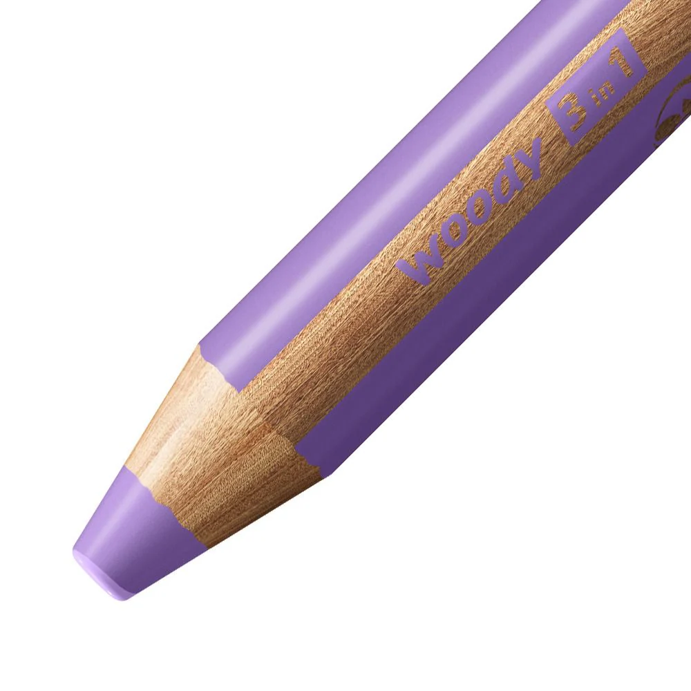 Matita colorata Multi-Funzione - STABILO woody 3 in 1 - Viola pastello - Image 2