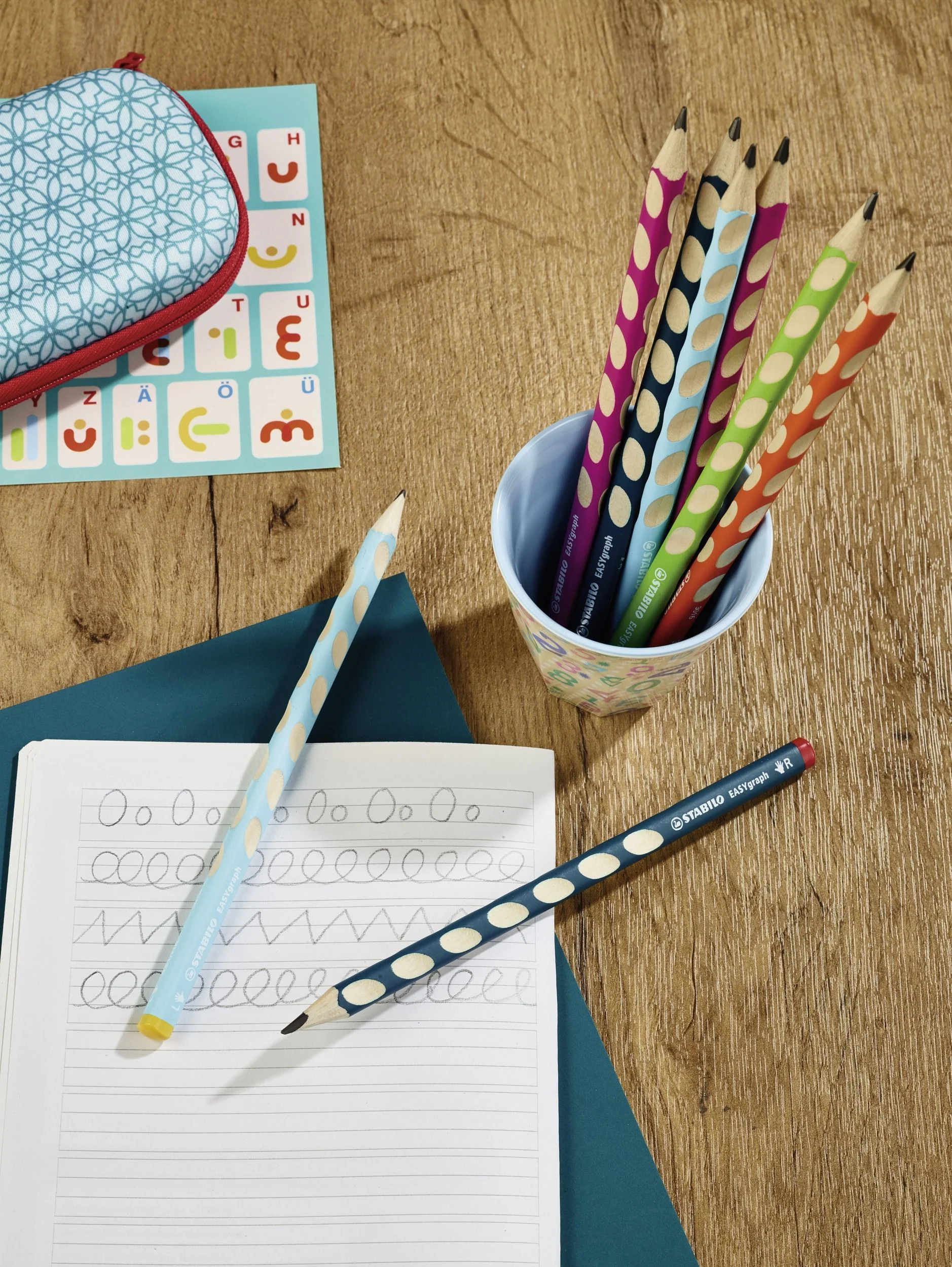 Matita Ergonomica triangolare - STABILO EASYgraph per Mancini in Azzurro - Gradazione HB - Image 3