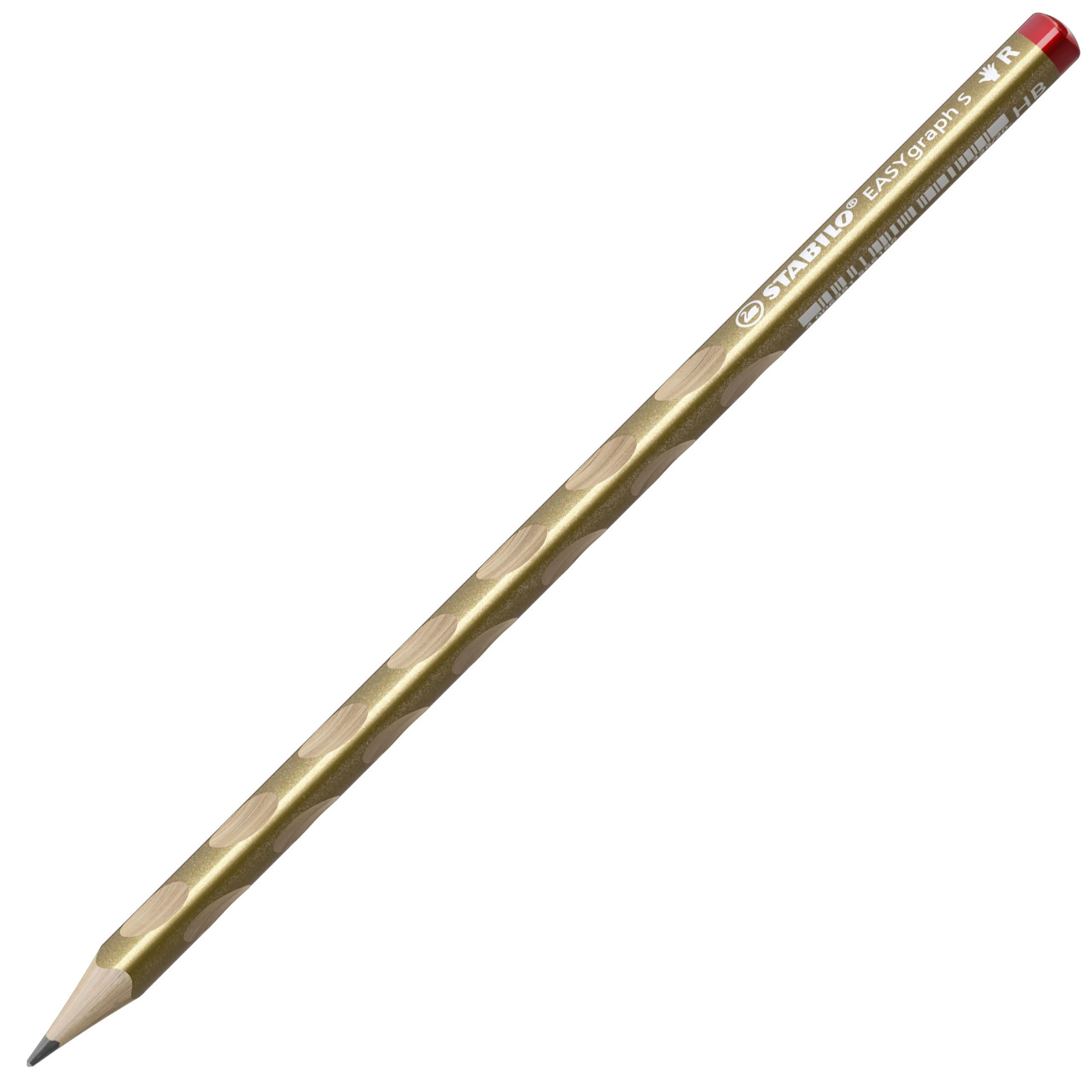 Matita Ergonomica triangolare - STABILO EASYgraph S Metallic per Destrimani in Oro - Confezione da 12 - Gradazione HB