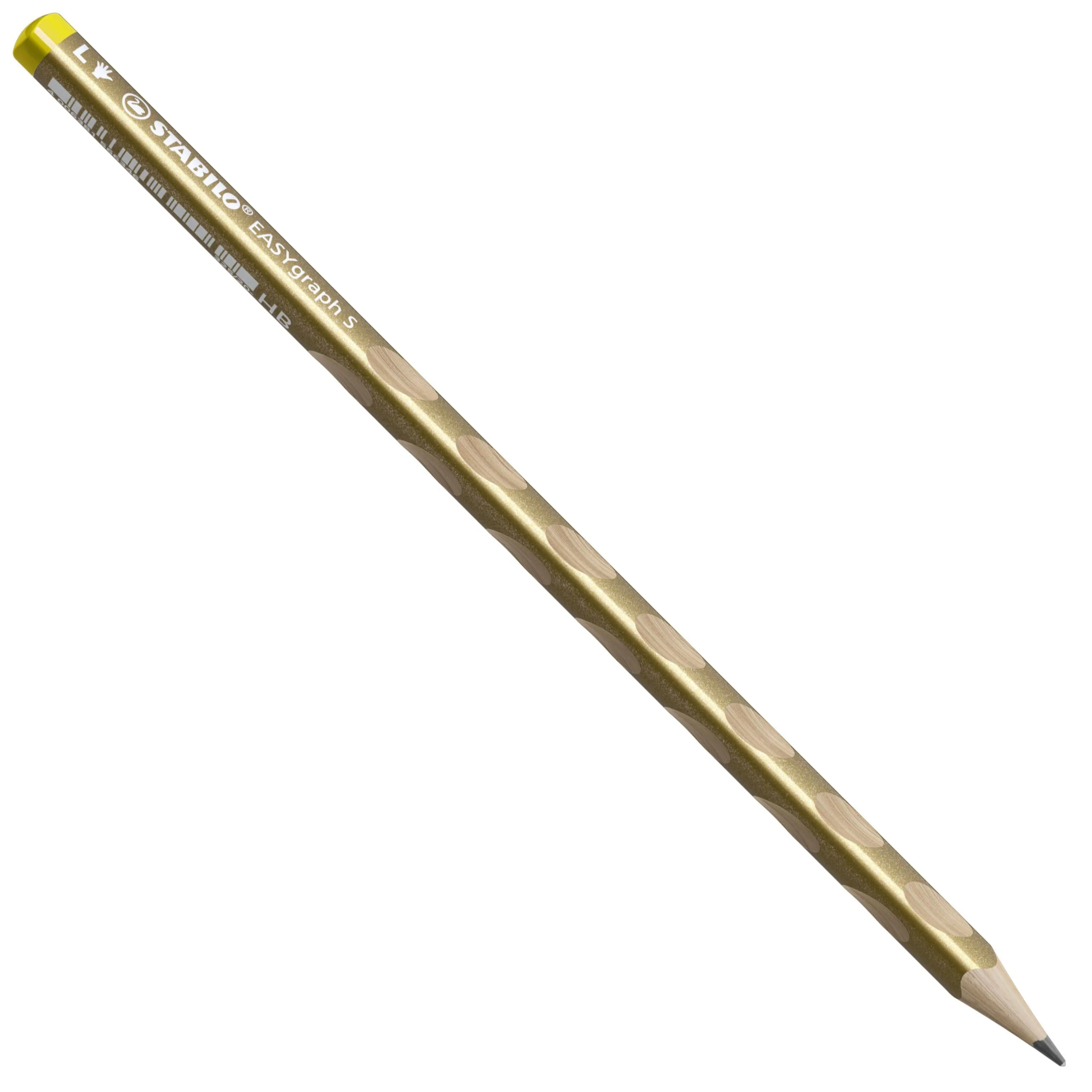 Matita Ergonomica triangolare - STABILO EASYgraph S Metallic per Mancini in Oro - Confezione da 6 - Gradazione HB