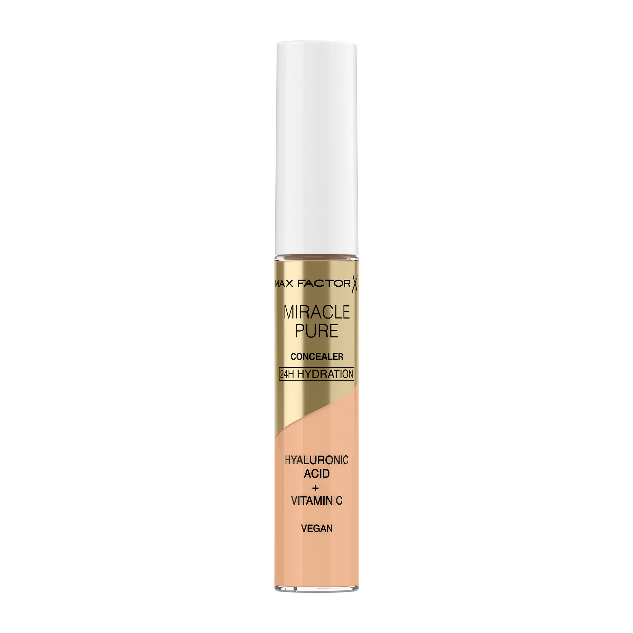 Max Factor Correttore Liquido Miracle Pure, Formula con Vitamina C e Acido Ialuronico, 24 Ore di Idratazione, 100% Vegan, Tonalità 01 Fair
