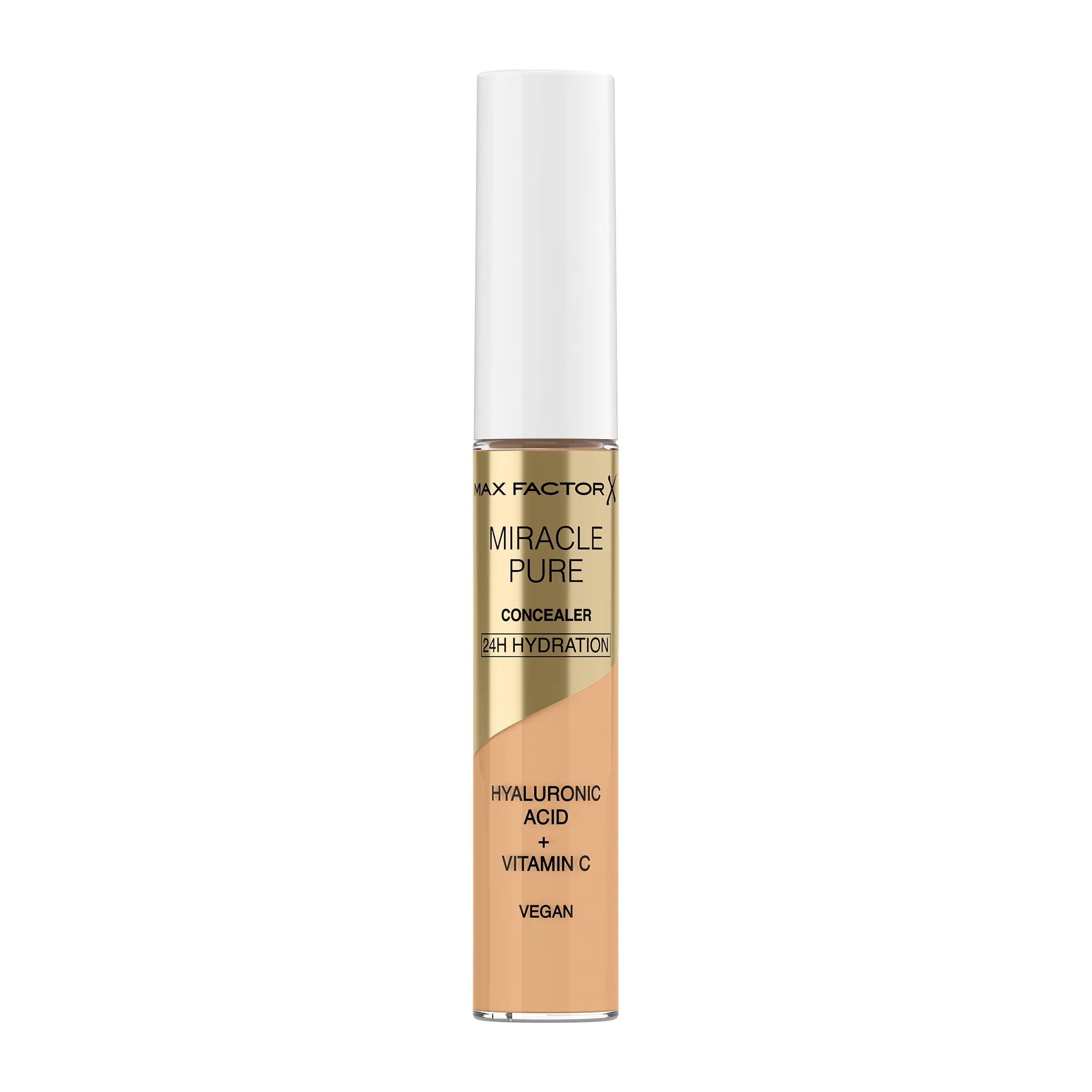 Max Factor Correttore Liquido Miracle Pure, Formula con Vitamina C e Acido Ialuronico, 24 Ore di Idratazione, 100% Vegan, Tonalità 02 Light