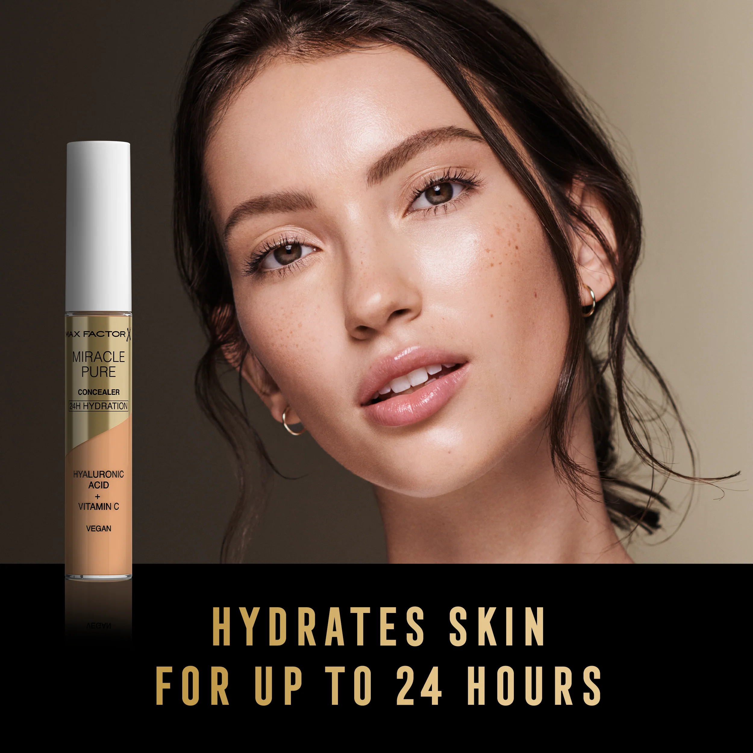 Max Factor Correttore Liquido Miracle Pure, Formula con Vitamina C e Acido Ialuronico, 24 Ore di Idratazione, 100% Vegan, Tonalità 03 Light to Medium - Image 3