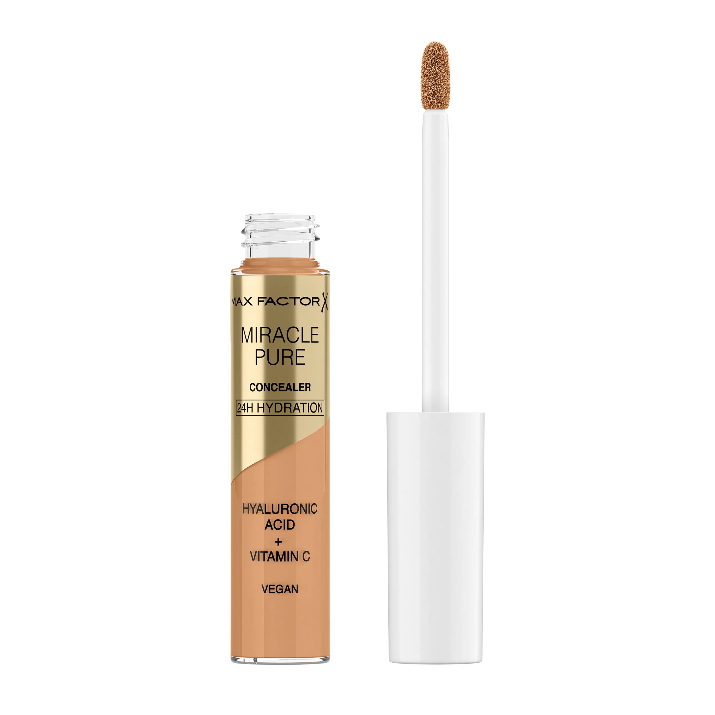 Max Factor Correttore Liquido Miracle Pure, Formula con Vitamina C e Acido Ialuronico, 24 Ore di Idratazione, 100% Vegan, Tonalità 04 Medium - Image 5