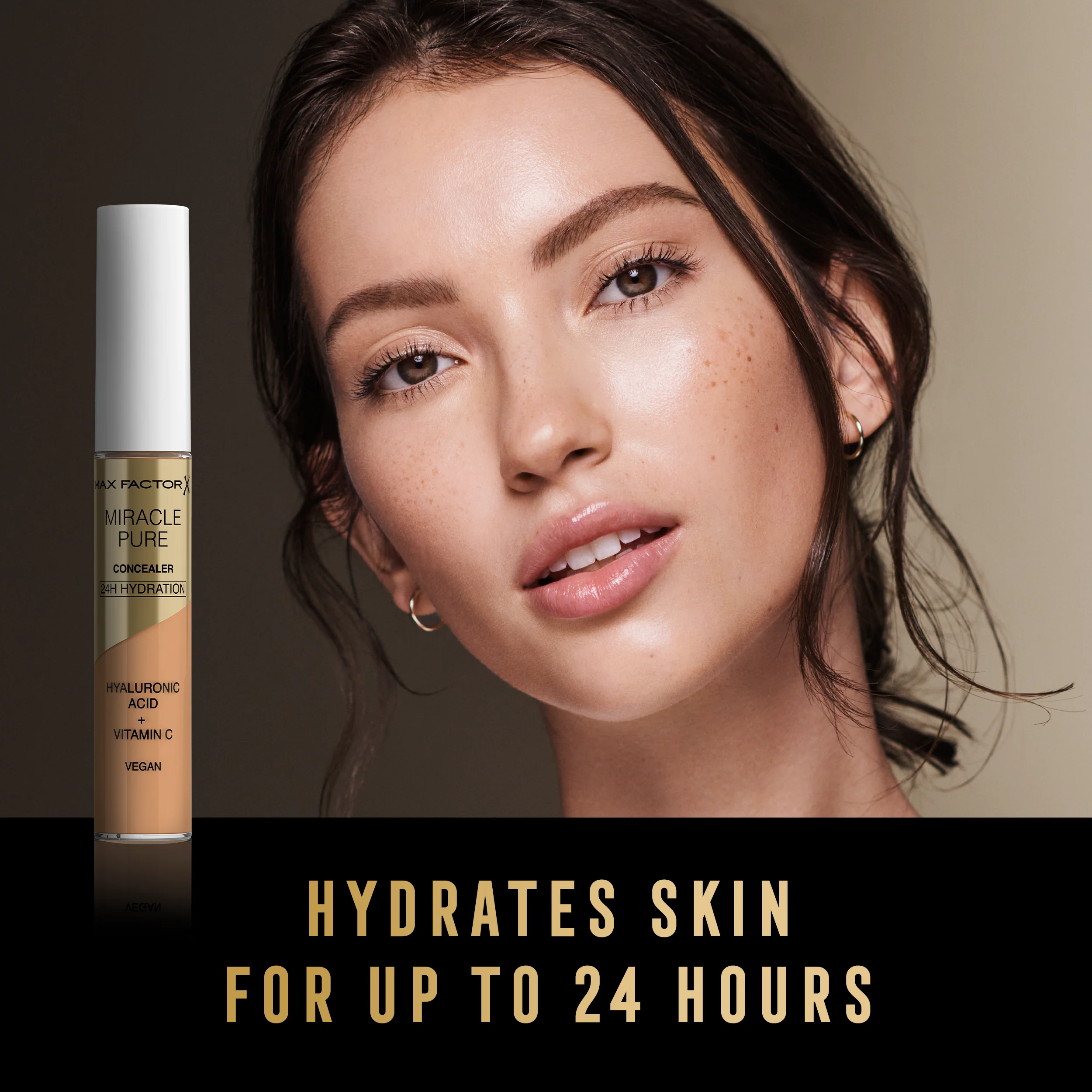 Max Factor Correttore Liquido Miracle Pure, Formula con Vitamina C e Acido Ialuronico, 24 Ore di Idratazione, 100% Vegan, Tonalità 04 Medium - Image 6