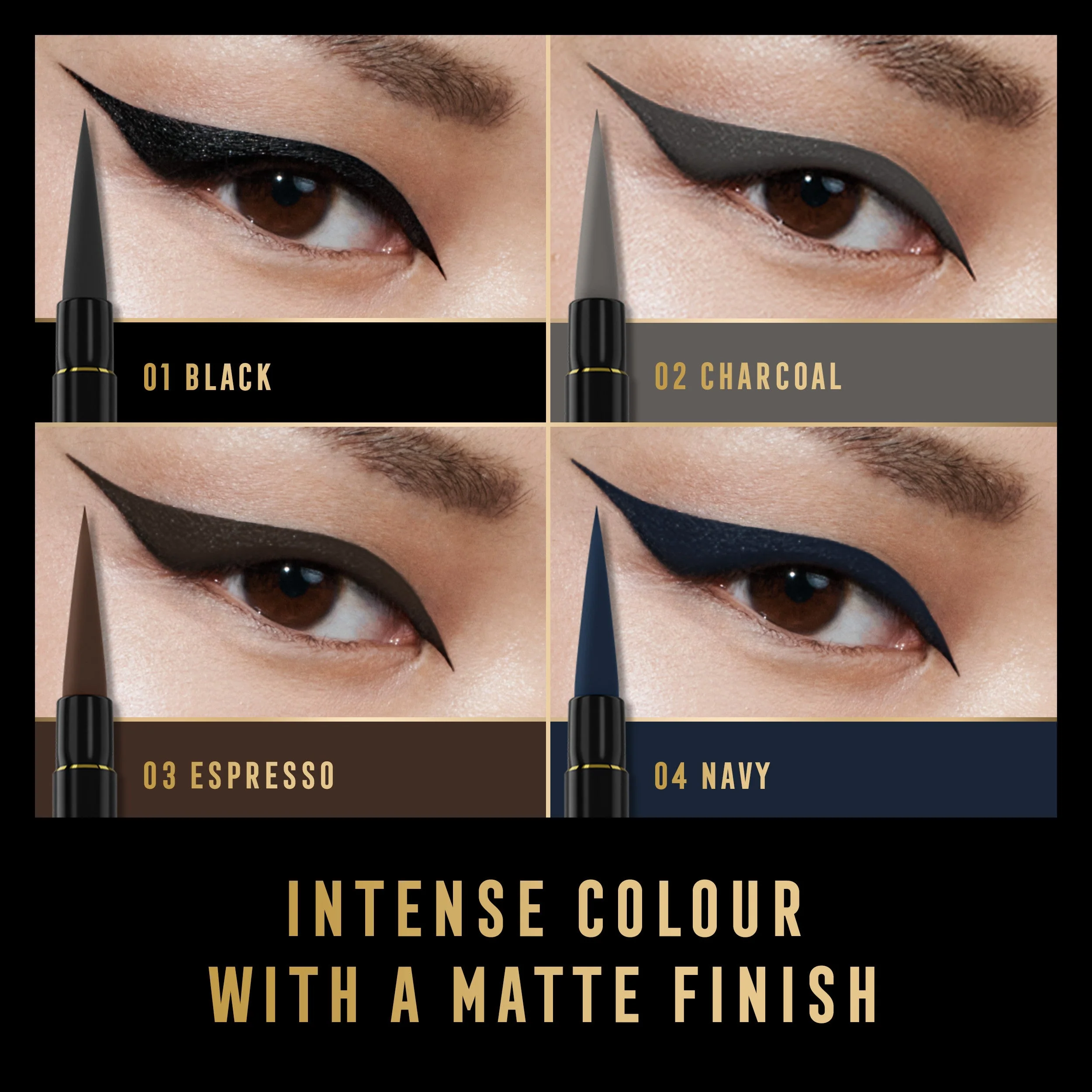 Max Factor Eyeliner Liquido Masterpiece Matte, Formula Vegan, No Transfer e Water Resistant Fino a 12 Ore, Finish Matte, Black, 1.7ml - Image 2