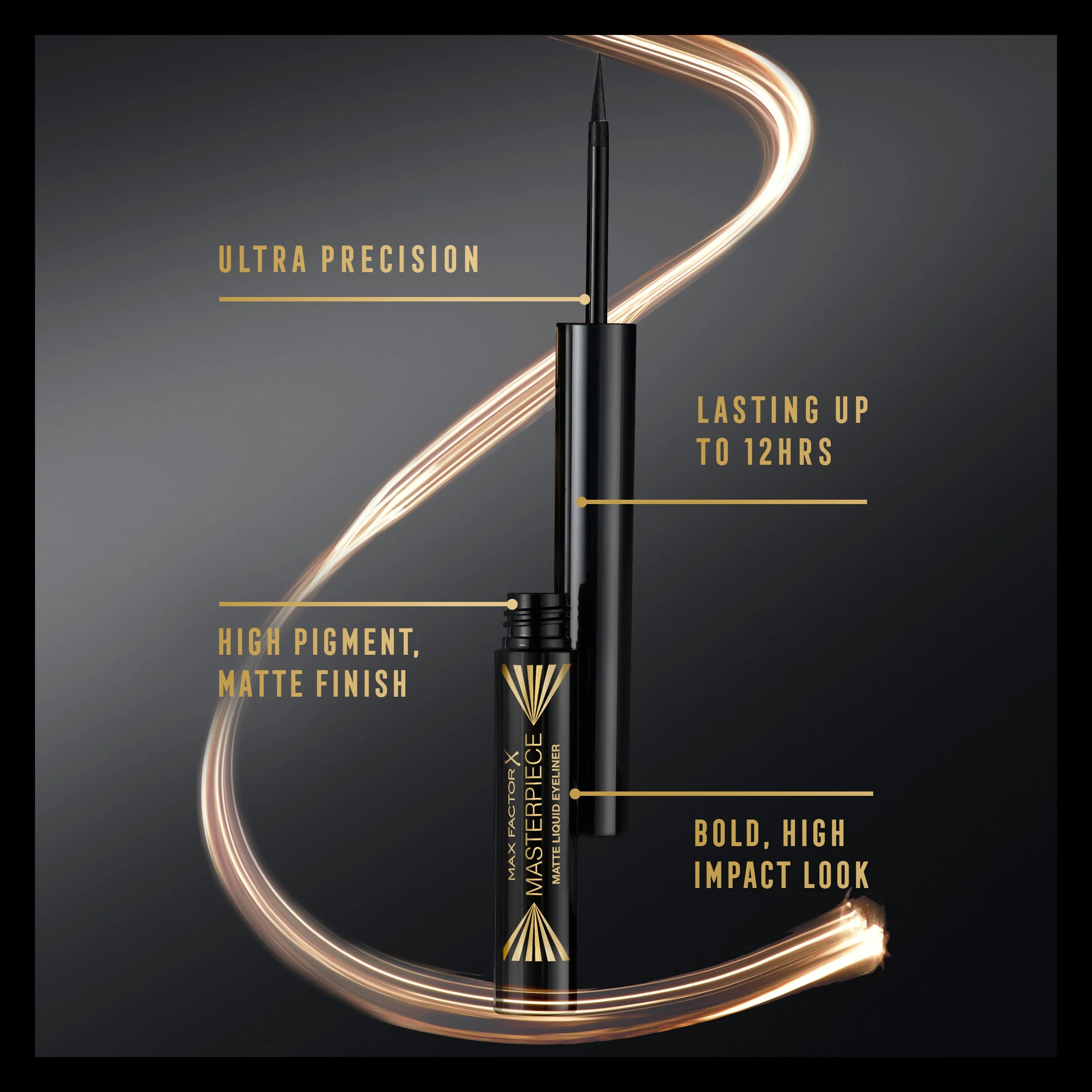 Max Factor Eyeliner Liquido Masterpiece Matte, Formula Vegan, No Transfer e Water Resistant Fino a 12 Ore, Finish Matte, Espresso, 1.7ml - Image 7