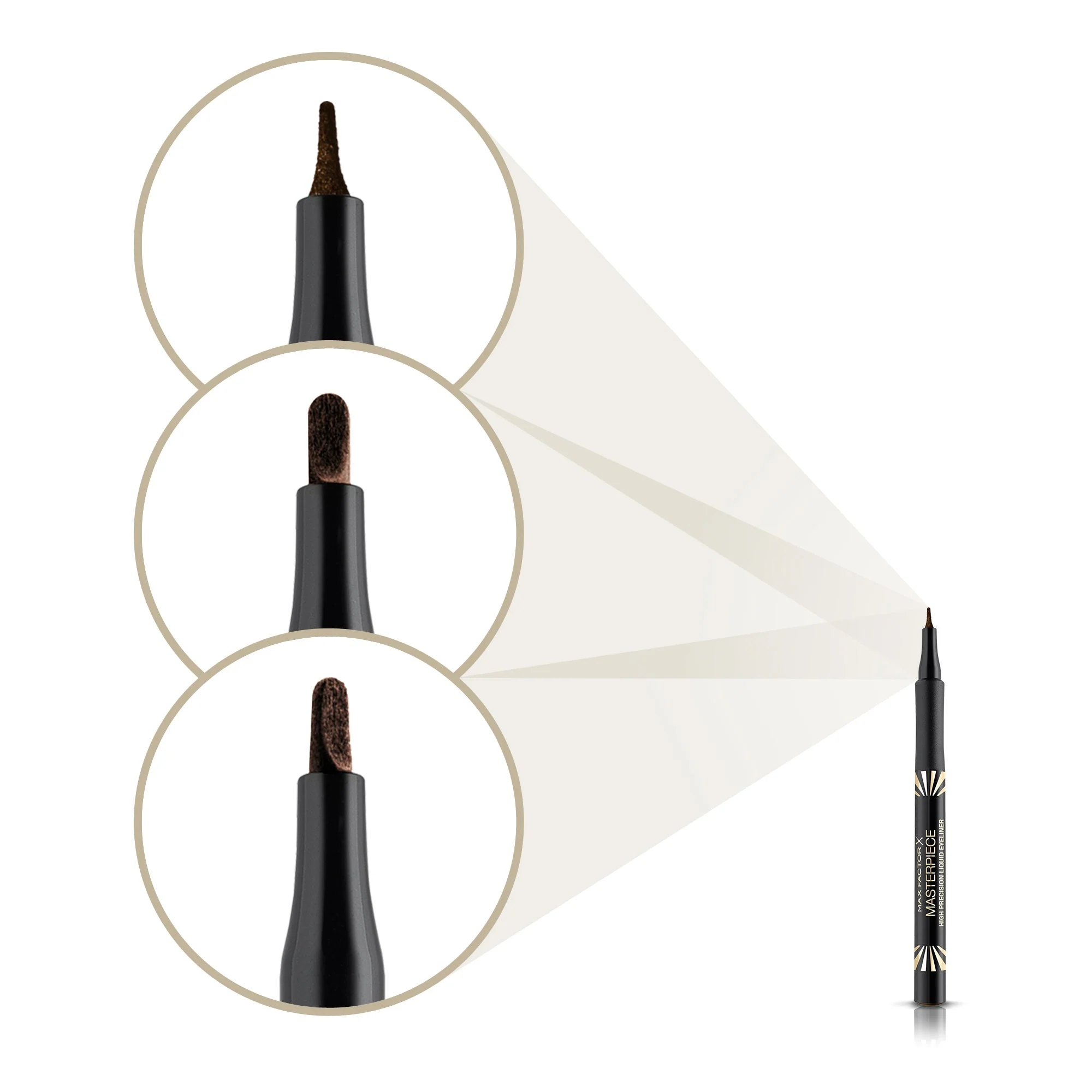 Max Factor - Eyeliner Penna Masterpiece High Precision - Punta a Spatola per Tratto Spesso e Sottile - 10 Chocolate - 1 g - Image 2