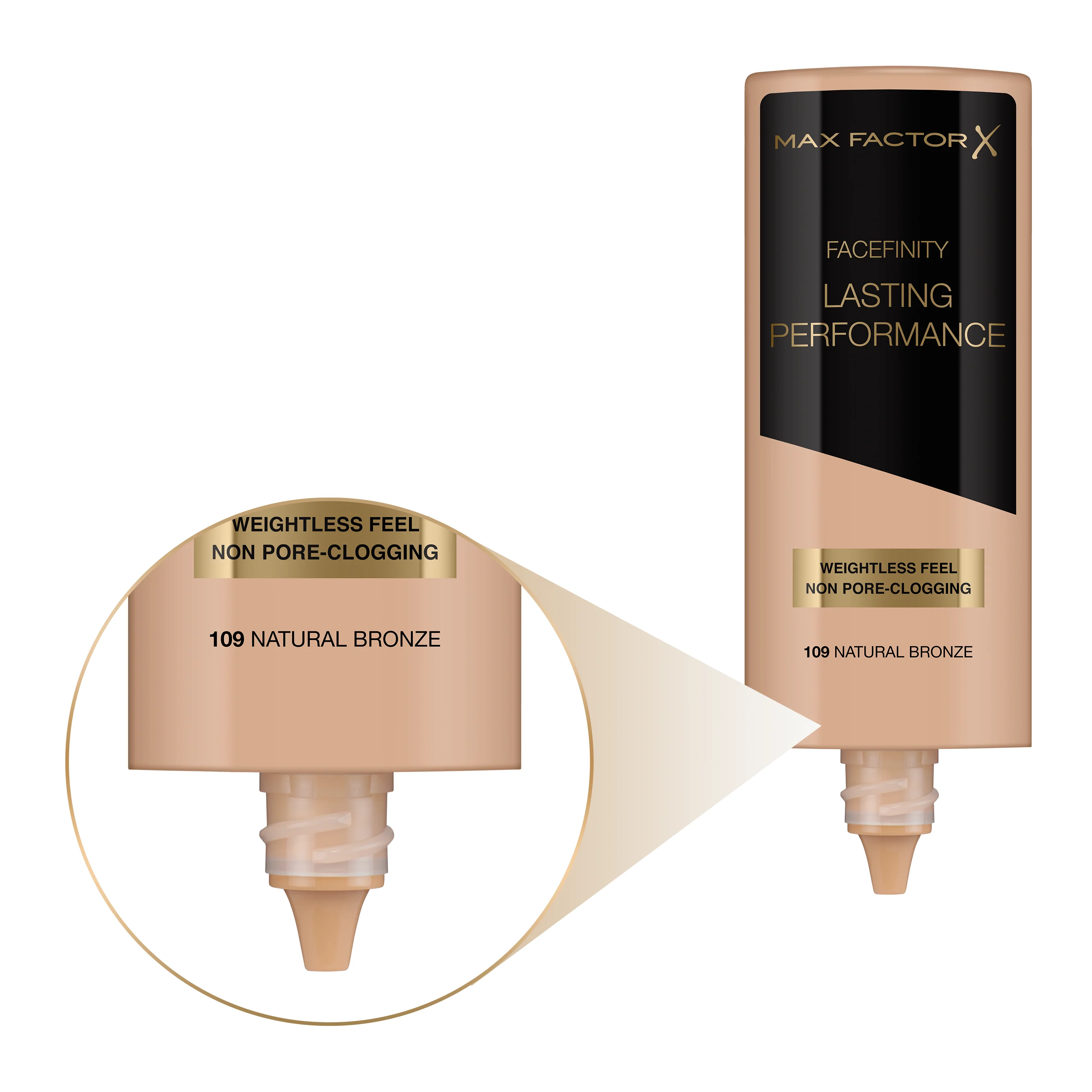 Max Factor - Fondotinta Liquido Lasting Performance - Alta Coprenza, Finish Matte e Lunga Durata - 109 Natural Bronze - 35 ml - Image 4