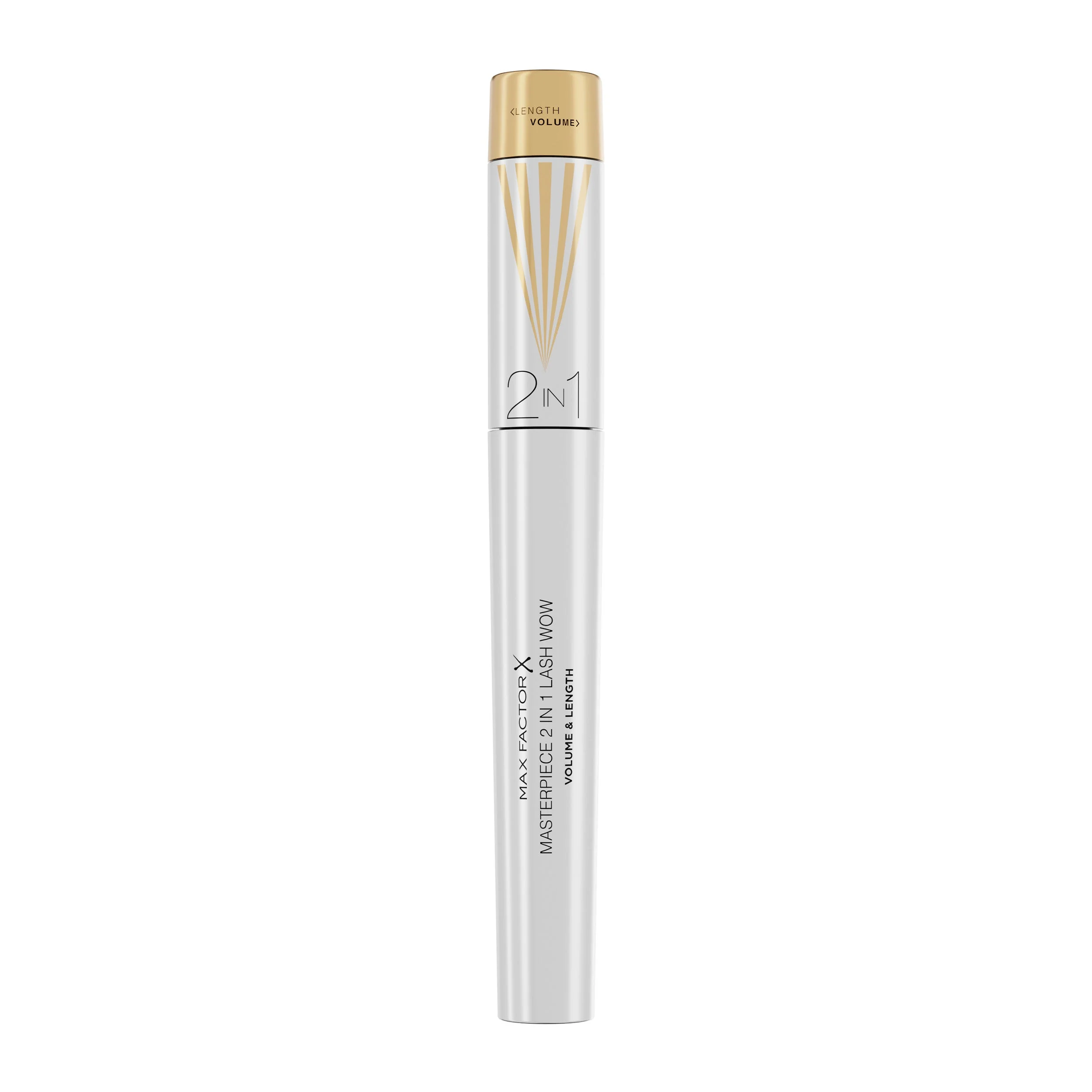 Max Factor Mascara Masterpiece 2 In 1 Lash Wow, Mascara Volumizzante e Allungante, Formula Vegana, adatto per Occhi Sensibili, 001 Black, 7ml